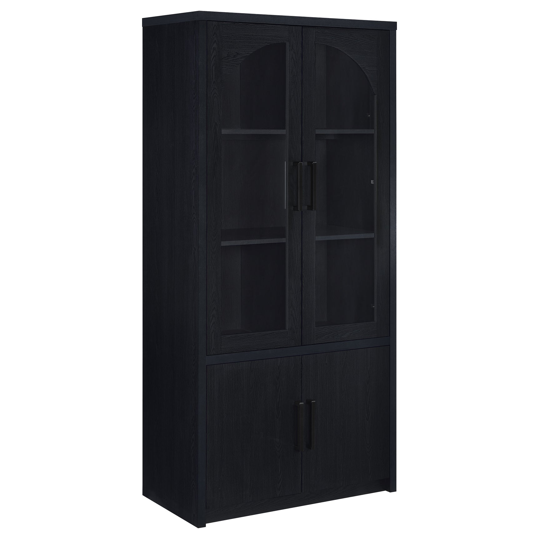 Tampa Furniture Outlet - Coaster - Riva 4-door Tall Accent Display Cabinet LED Lighting Black - 950432