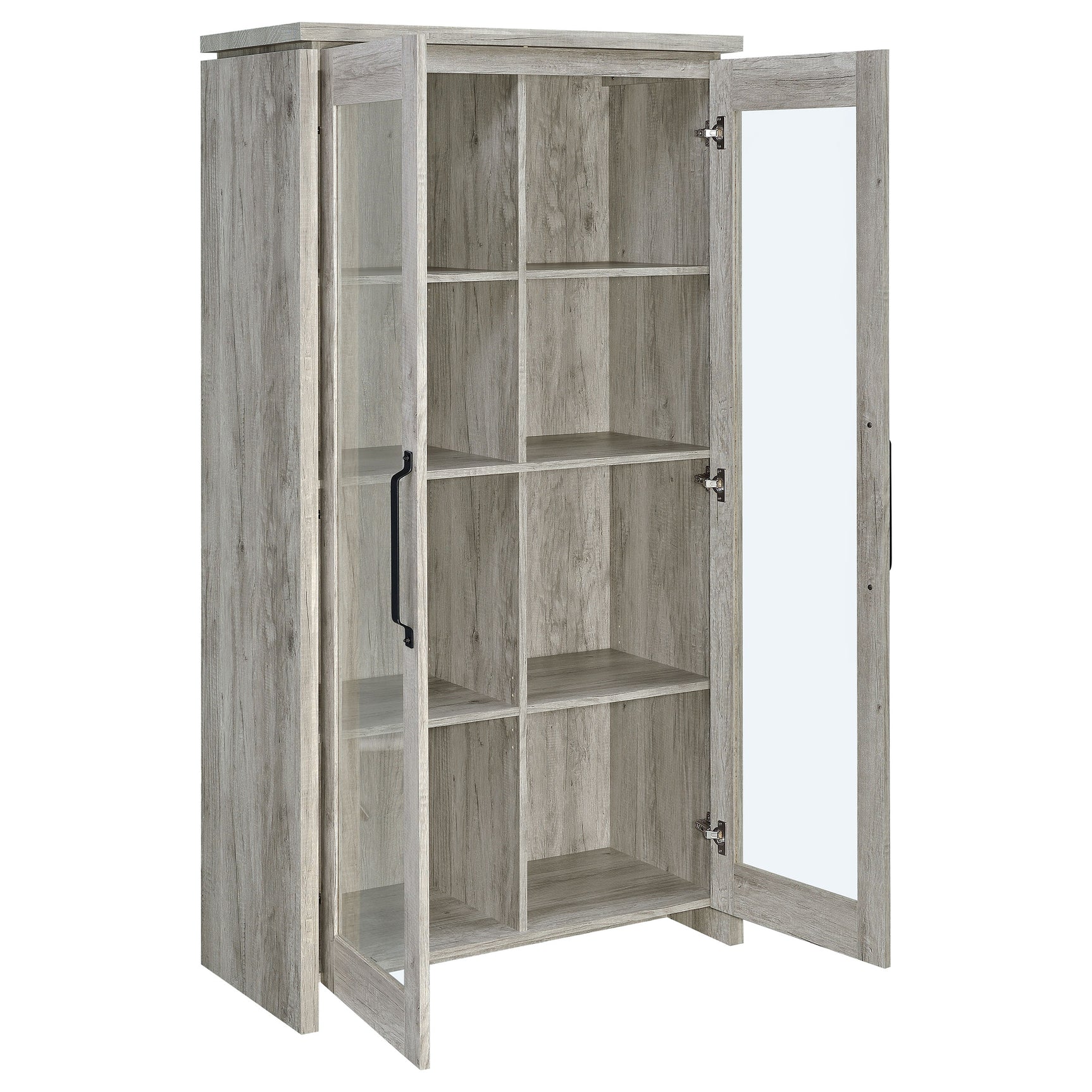 Alejo 2-door Engineered Wood Tall Cabinet Grey Driftwood - Tampa Furniture Outlet