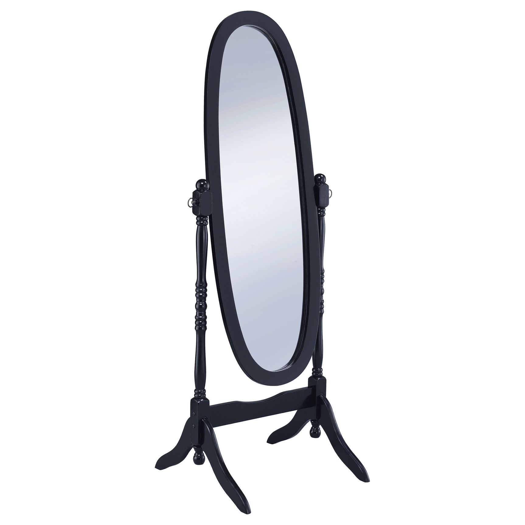 Tampa Furniture Outlet - Coaster - Foyet Wood Adjustable Full Length Cheval Mirror Black - 950803
