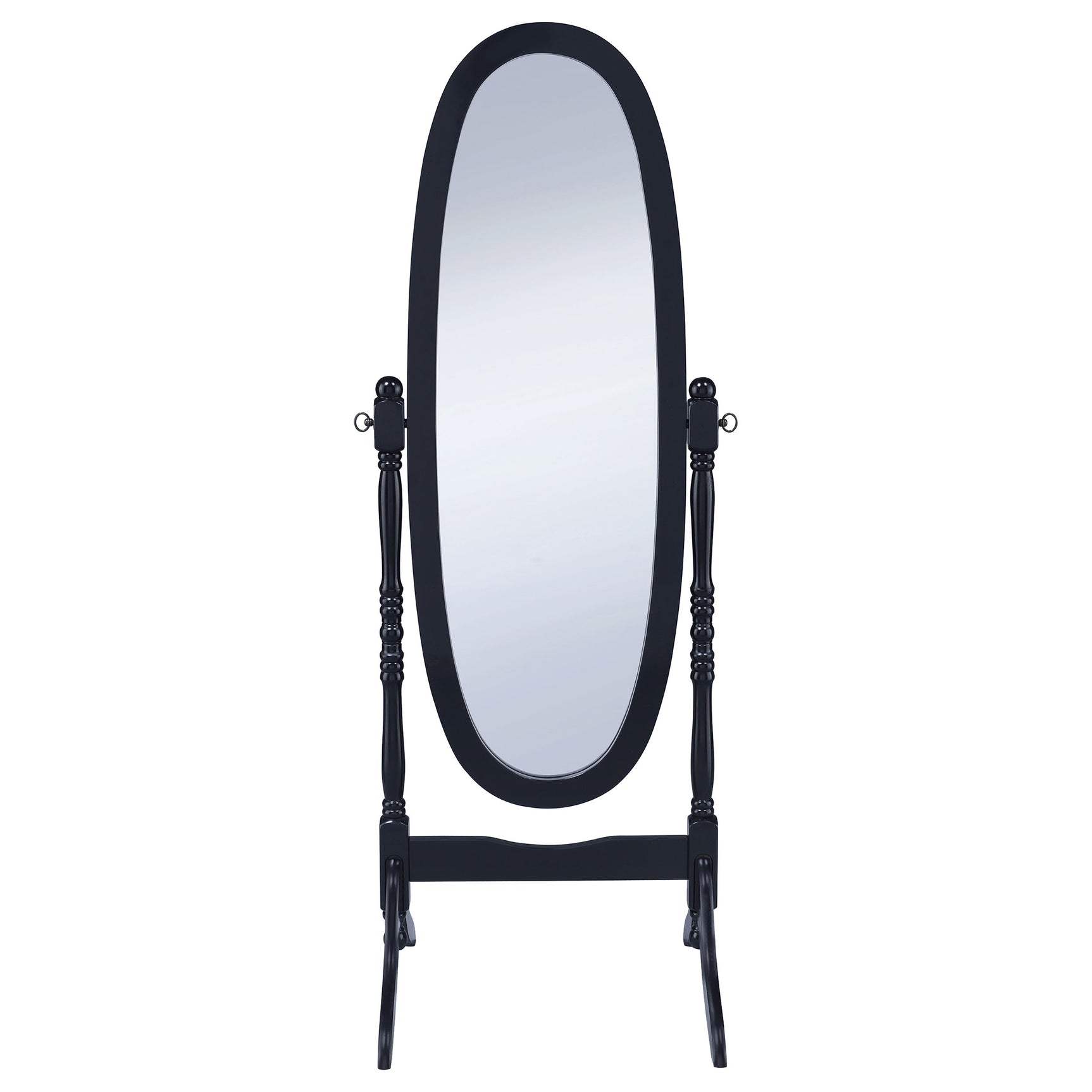 Foyet Wood Adjustable Full Length Cheval Mirror Black - Tampa Furniture Outlet