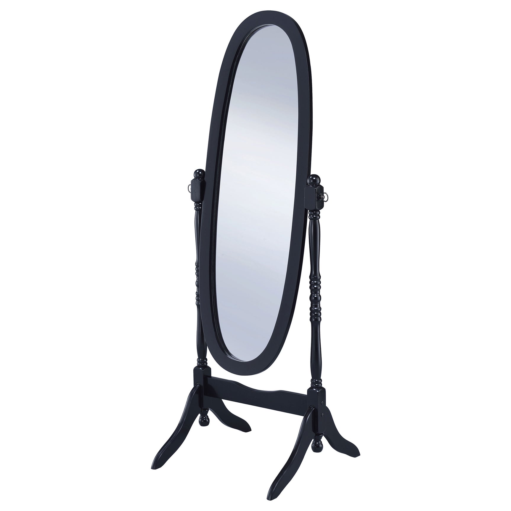 Foyet Wood Adjustable Full Length Cheval Mirror Black - Tampa Furniture Outlet