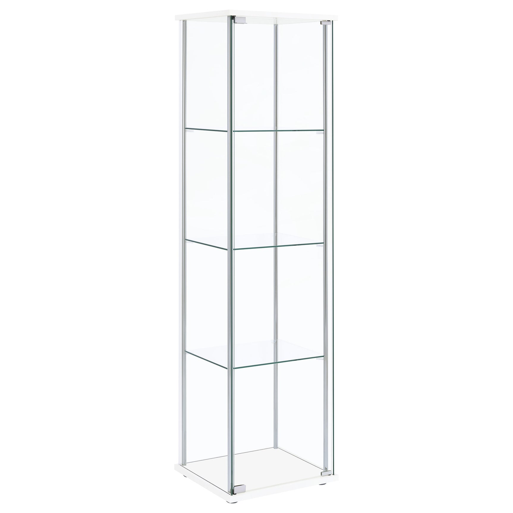 Tampa Furniture Outlet - Coaster - Bellatrix 3-shelf Clear Glass Curio Cabinet White - 951072