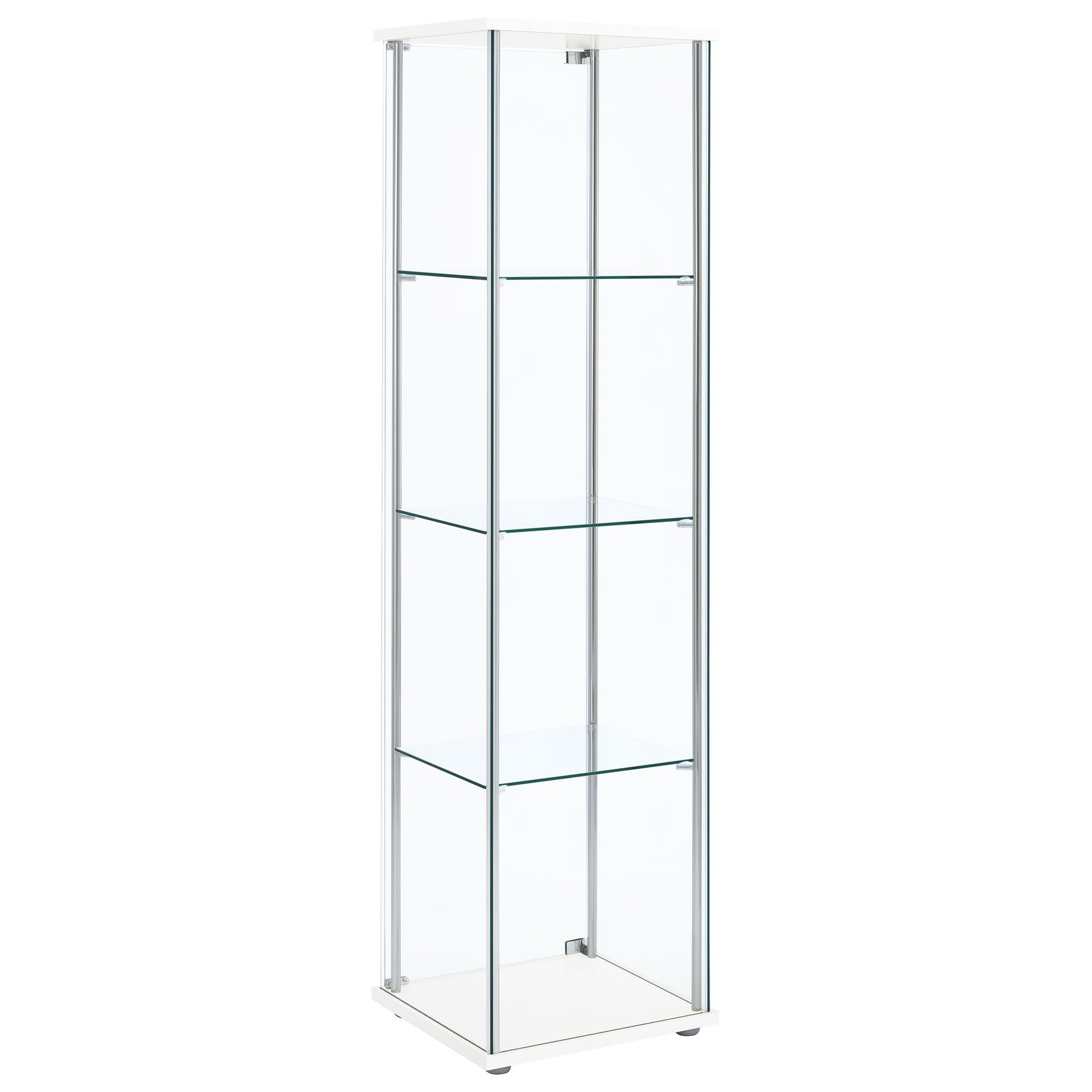 Bellatrix 3-shelf Clear Glass Curio Cabinet White