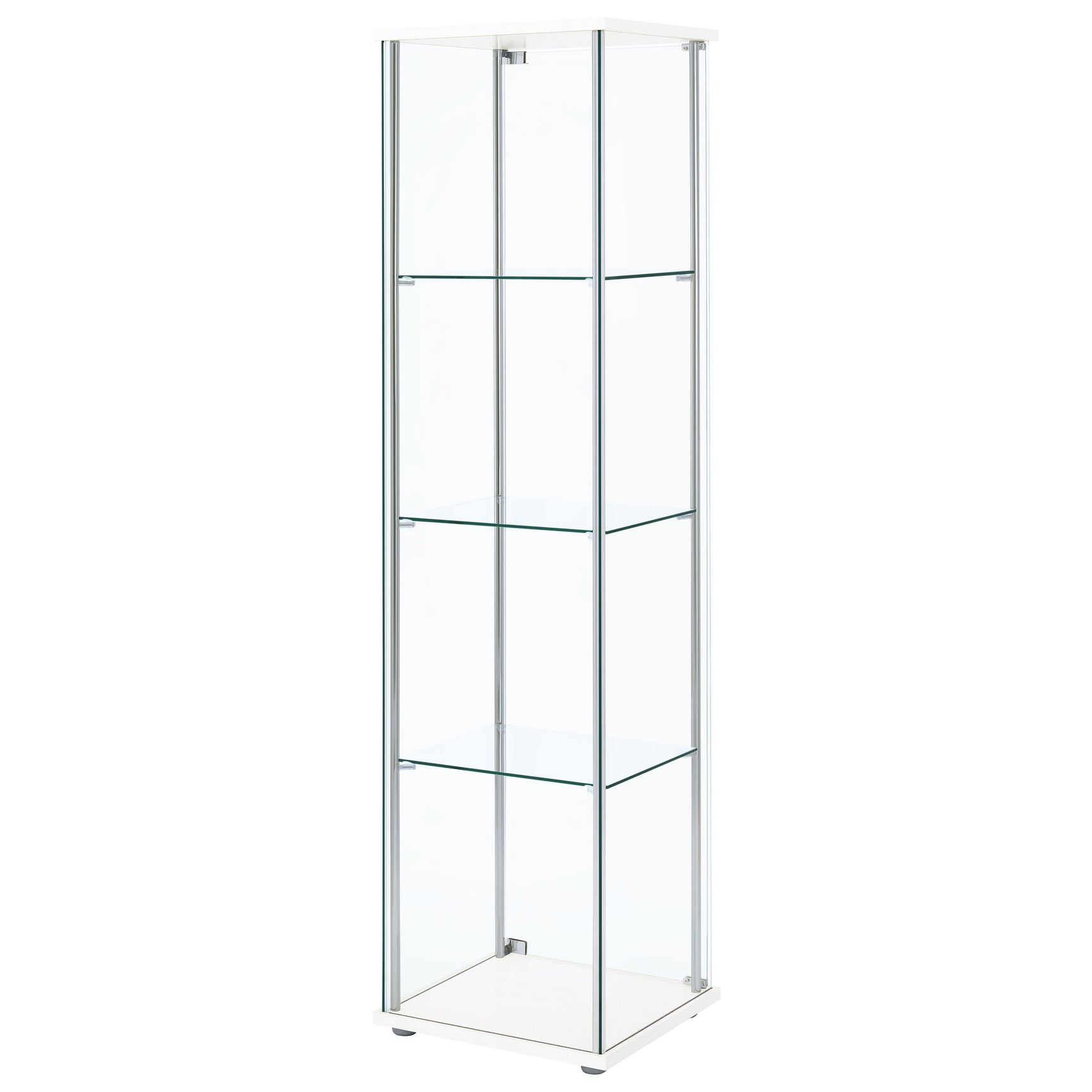 Bellatrix 3-shelf Clear Glass Curio Cabinet White