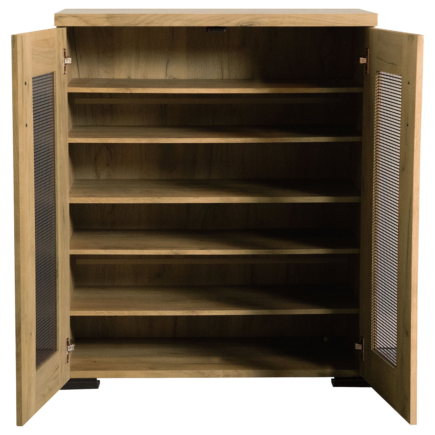 Bristol 6-shelf Engineered Wood Shoe Cabinet Golden Oak - Tampa Furniture Outlet