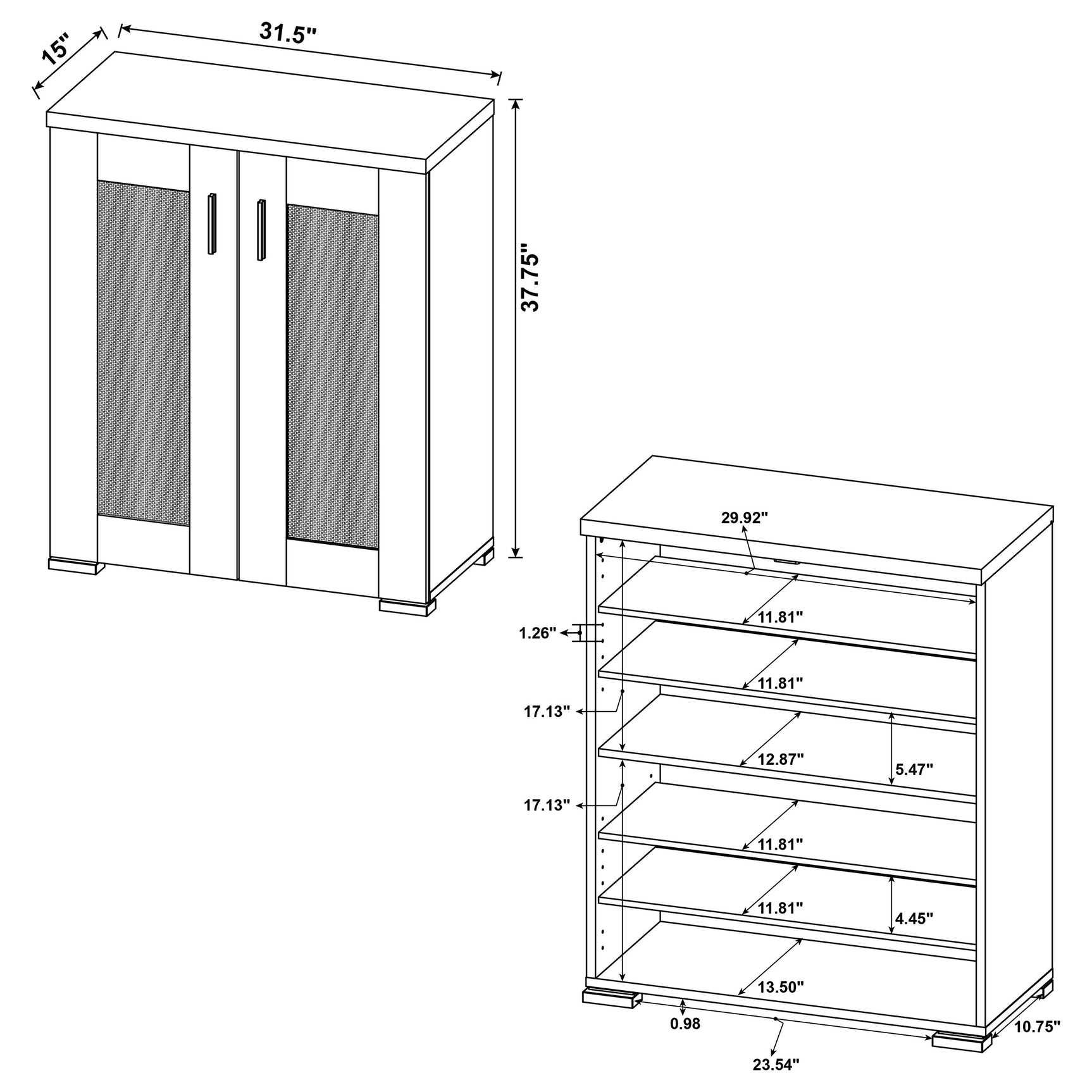 Bristol 6-shelf Engineered Wood Shoe Cabinet Golden Oak