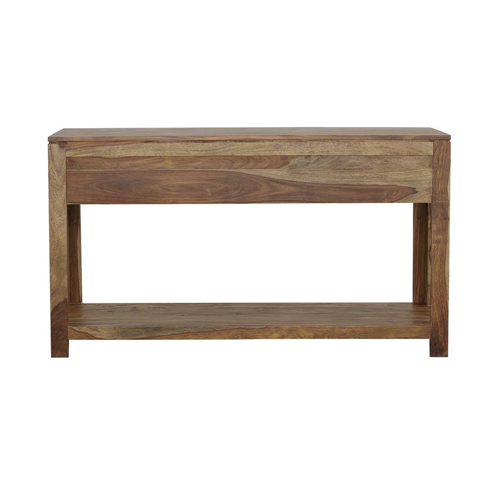 Esther 3-drawer Wood Console Table Natural Sheesham - Tampa Furniture Outlet