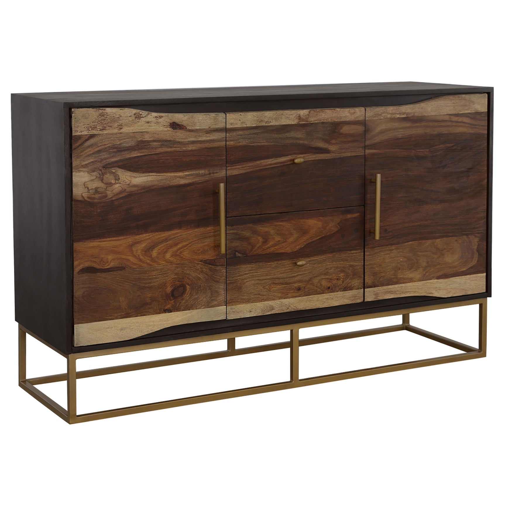 Tampa Furniture Outlet - Coaster - Zara 2-door 57-inch Wood Accent Storage Cabinet Black Walnut - 953466