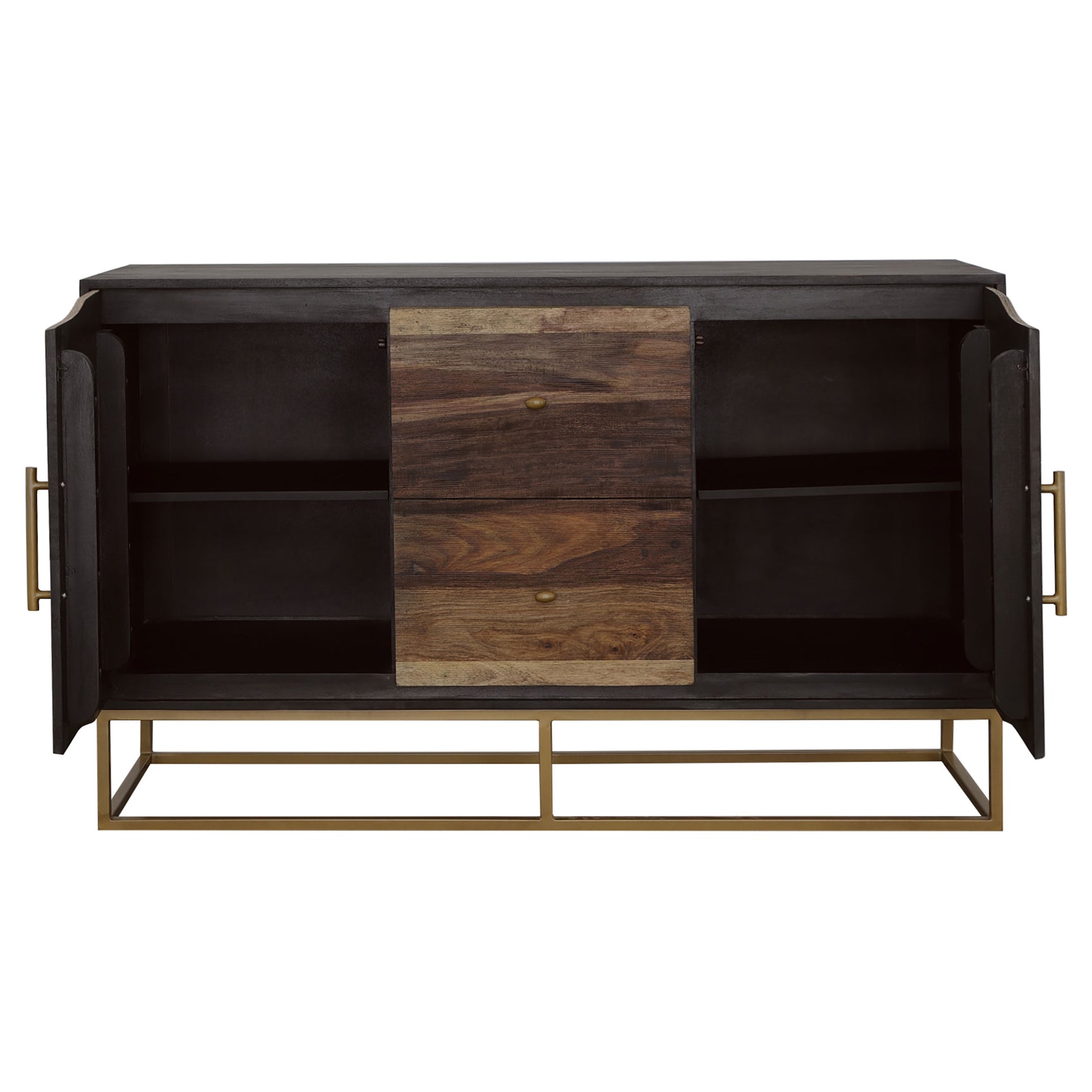 Zara 2-door 57-inch Wood Accent Storage Cabinet Black Walnut