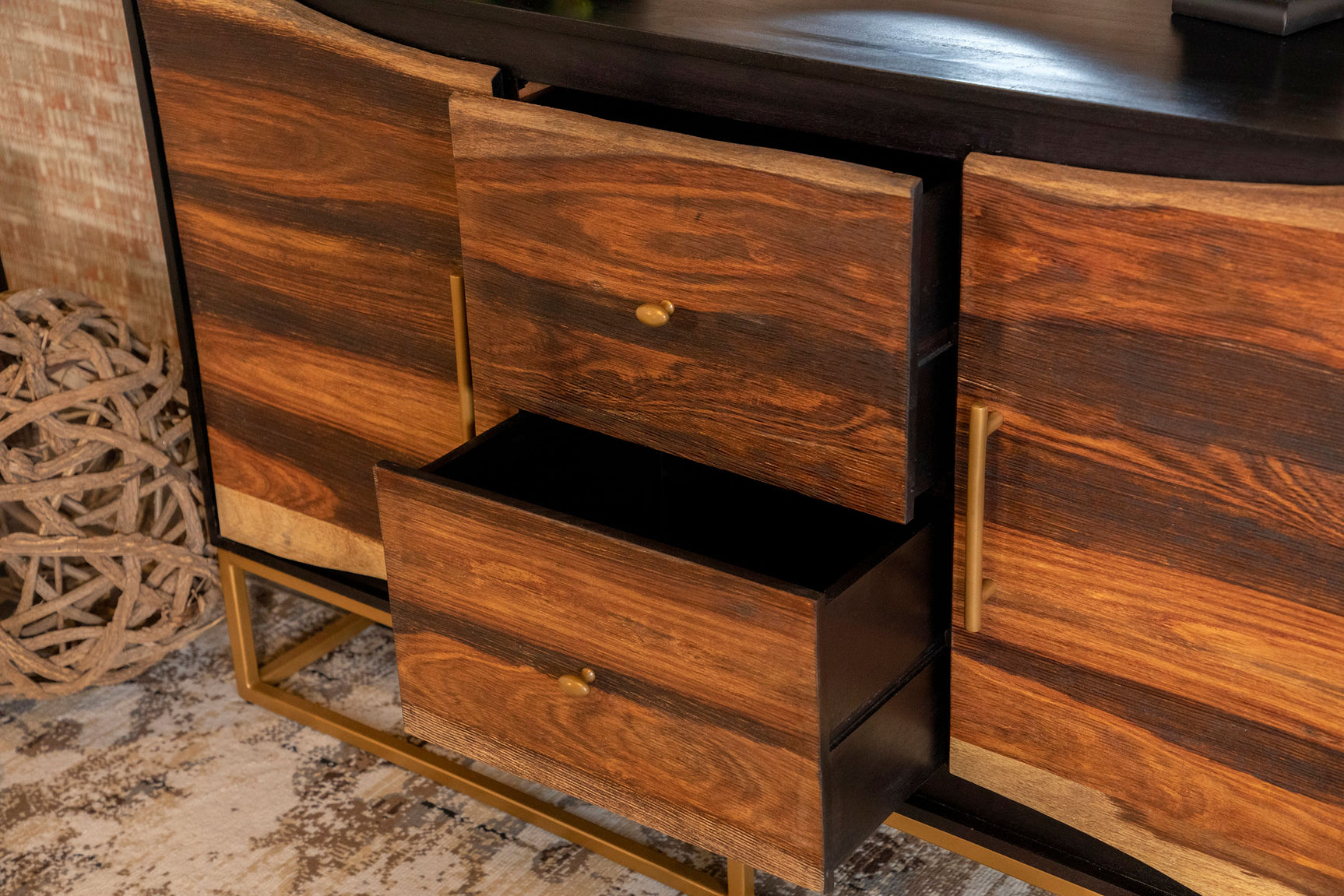 Zara 2-door 57-inch Wood Accent Storage Cabinet Black Walnut - Tampa Furniture Outlet