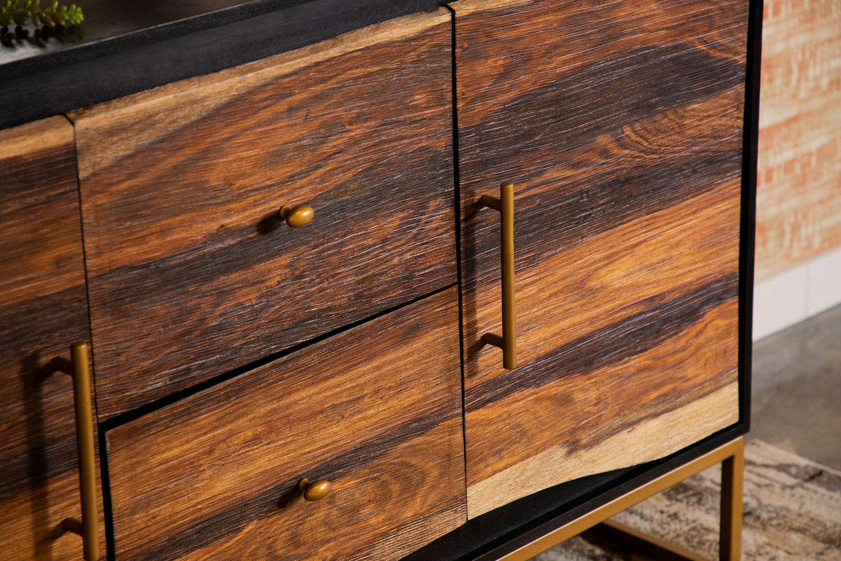 Zara 2-door 57-inch Wood Accent Storage Cabinet Black Walnut - Tampa Furniture Outlet