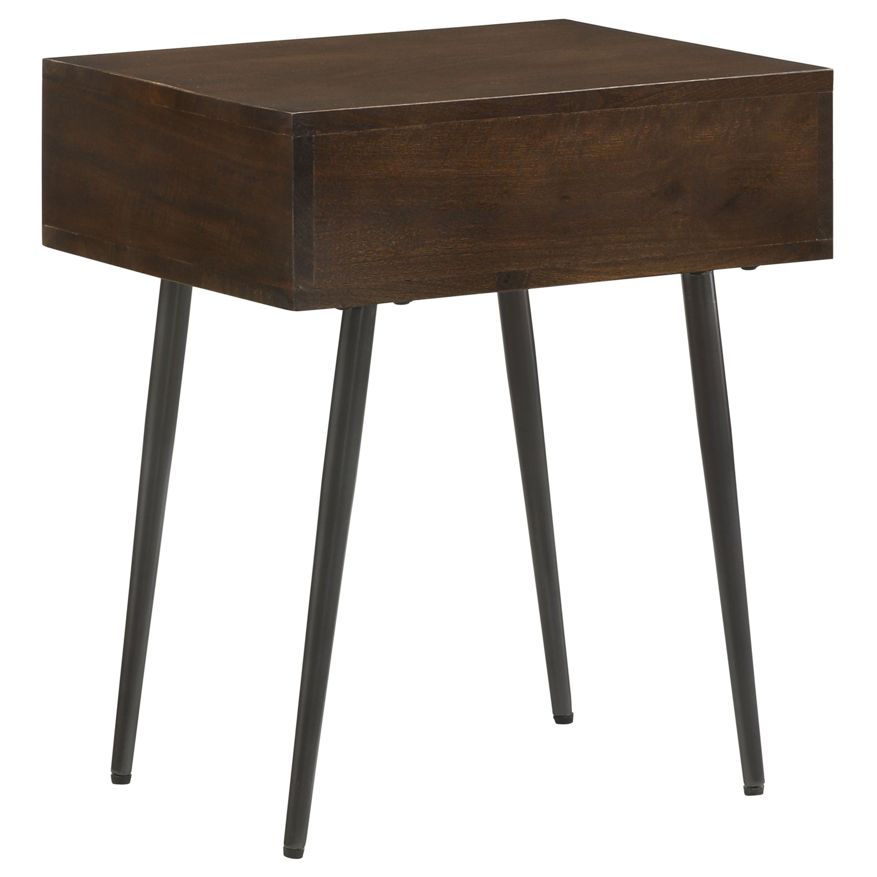 Ezra 1-drawer Rectangular Accent Side Table Coffee Brown - Tampa Furniture Outlet