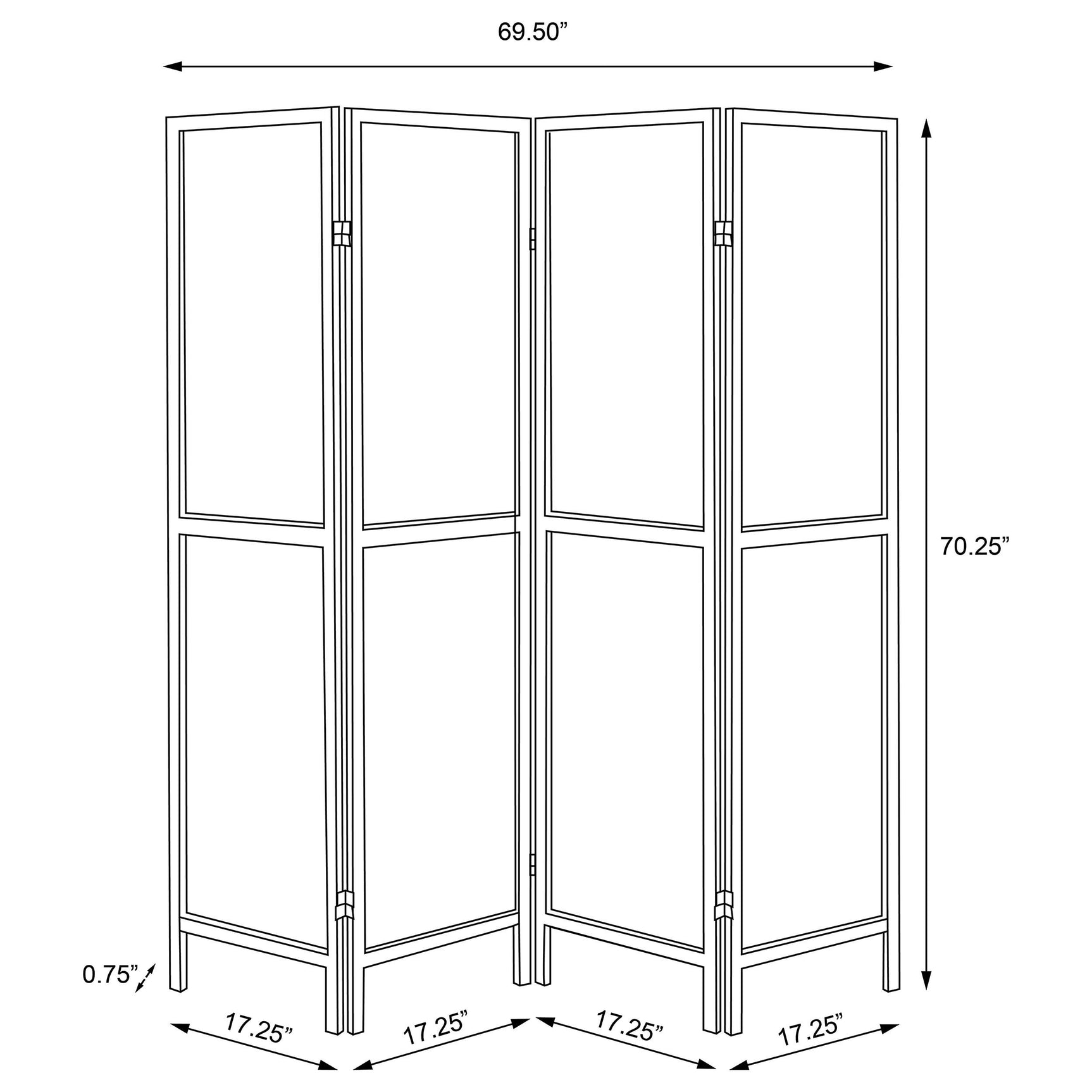 Mattison 4-Panel Room Divider Folding Shoji Screen Natural - Tampa Furniture Outlet