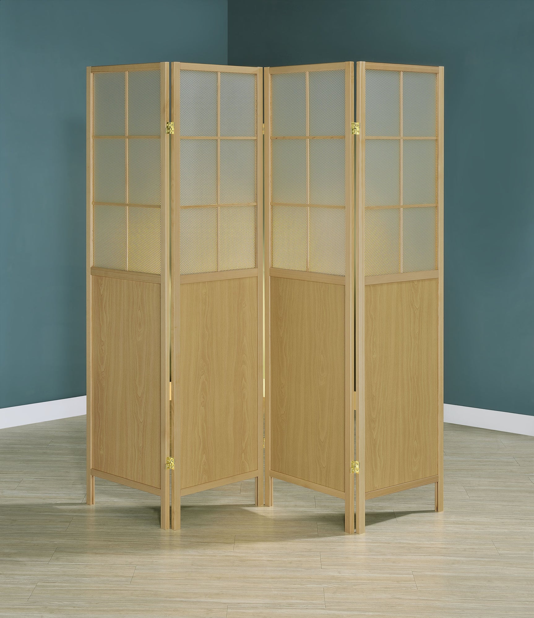 Edwards 4-Panel Room Divider Folding Shoji Screen Natural - Tampa Furniture Outlet