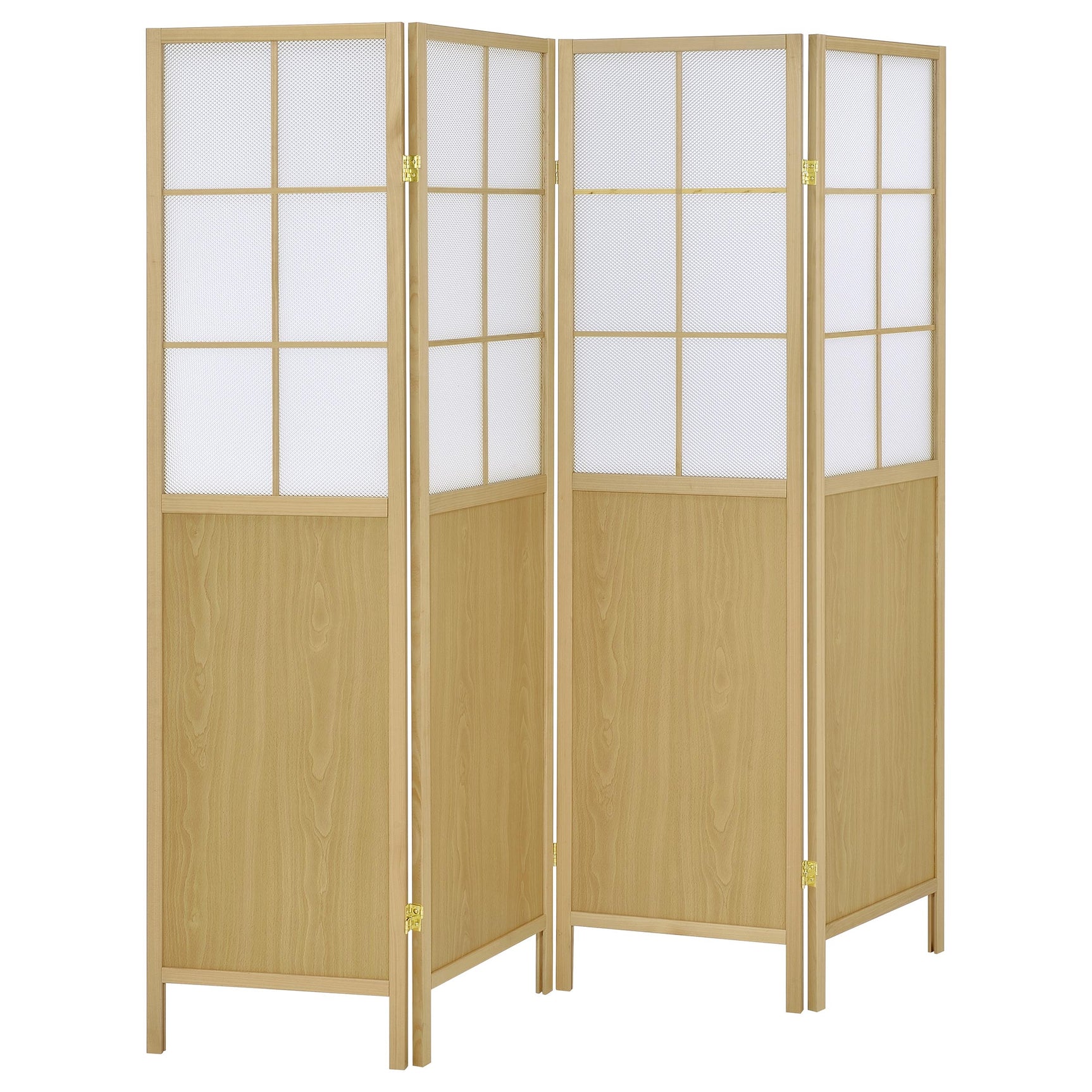 Tampa Furniture Outlet - Coaster - Edwards 4-Panel Room Divider Folding Shoji Screen Natural - 960123