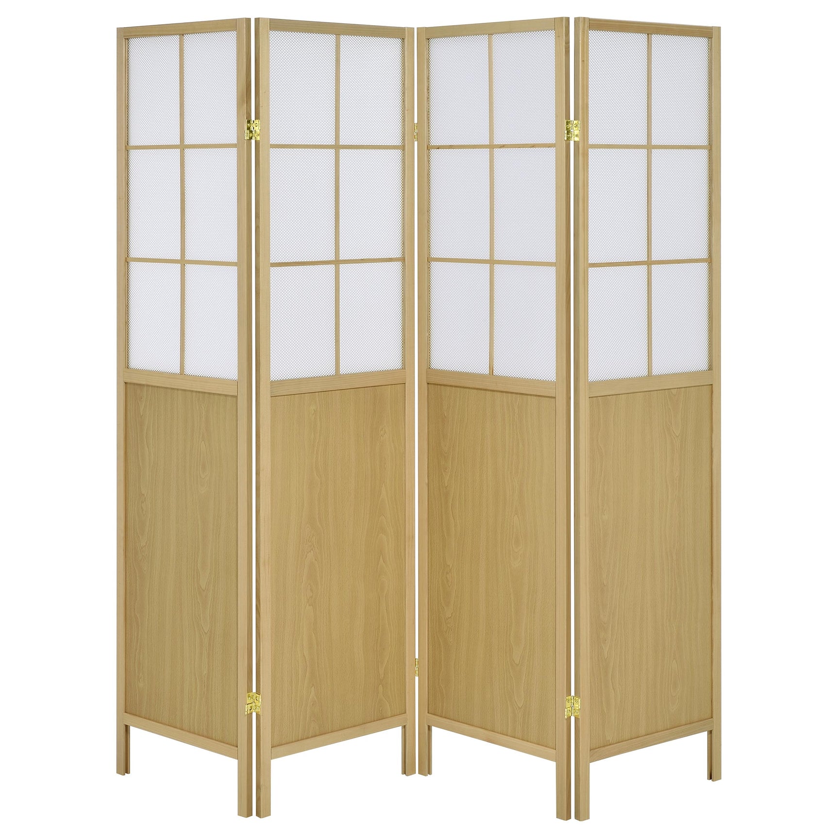 Edwards 4-Panel Room Divider Folding Shoji Screen Natural - Tampa Furniture Outlet