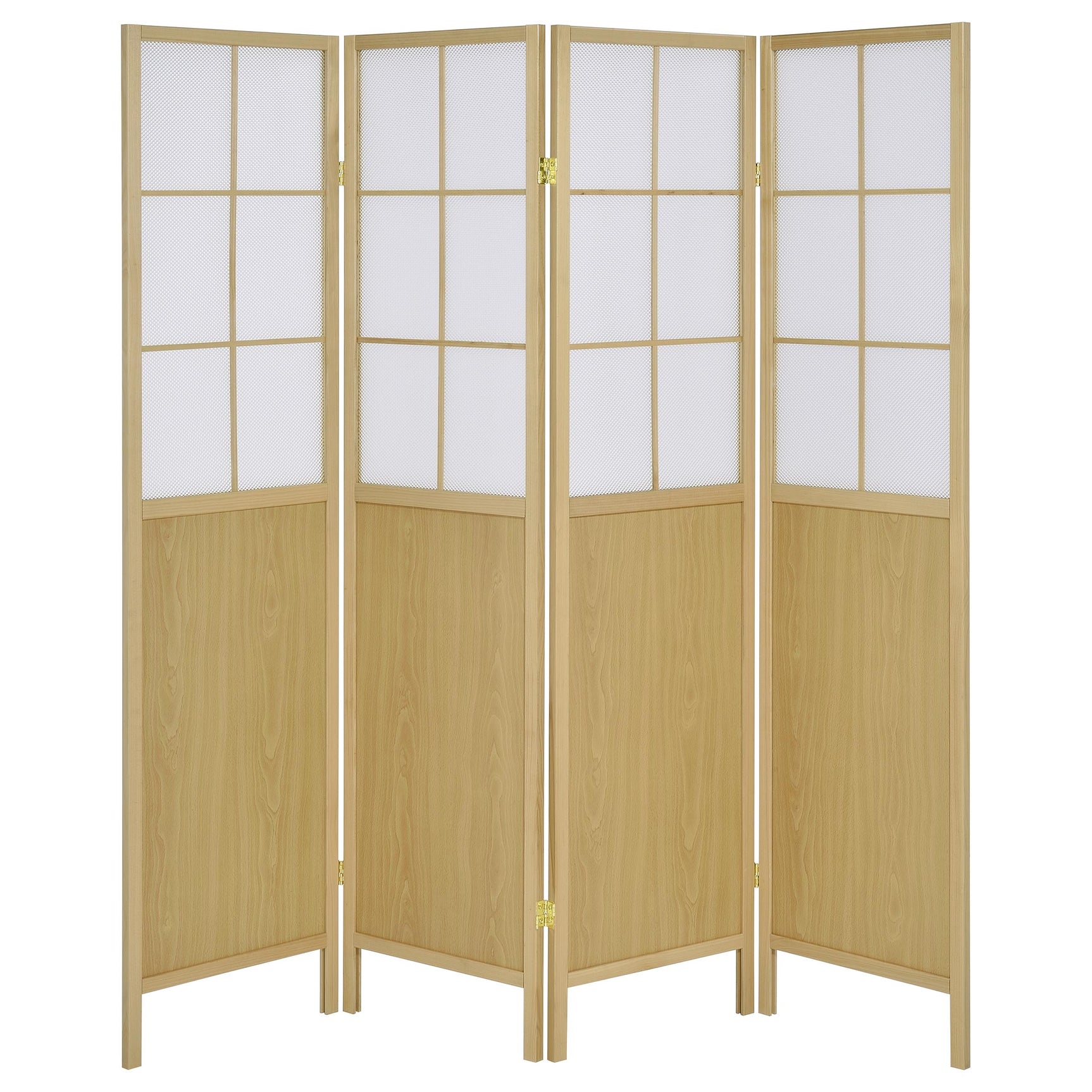 Edwards 4-Panel Room Divider Folding Shoji Screen Natural - Tampa Furniture Outlet