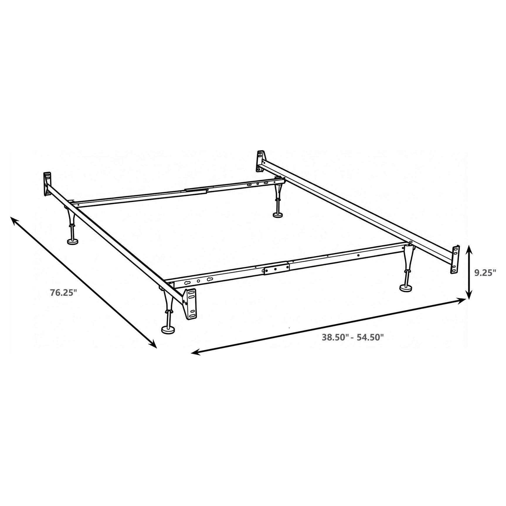 Esme Twin or Full Bed Frame Black (Headboard & Footboard) - Tampa Furniture Outlet