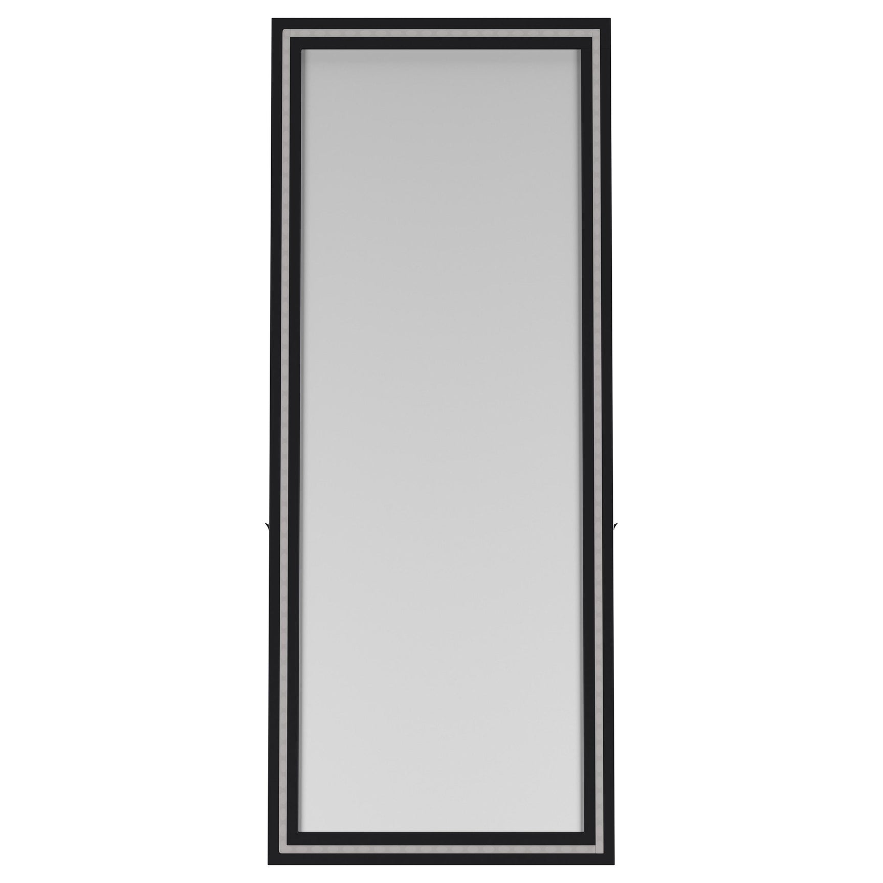 Windrose 28 x 67 Inch Tempered LED Standing Mirror Black