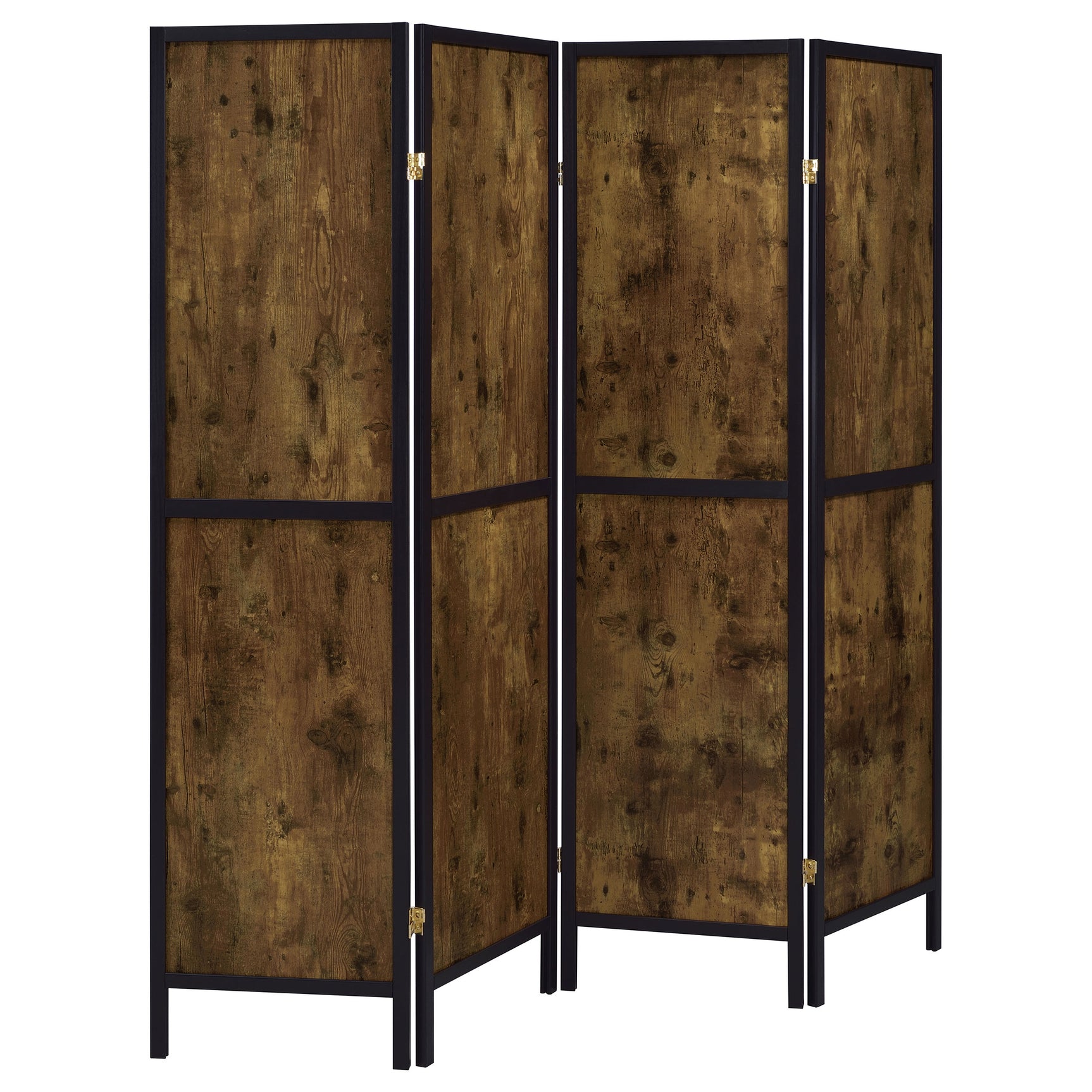 Tampa Furniture Outlet - Coaster - Deepika 4-Panel Room Divider Folding Screen Rustic Nutmeg - 961413