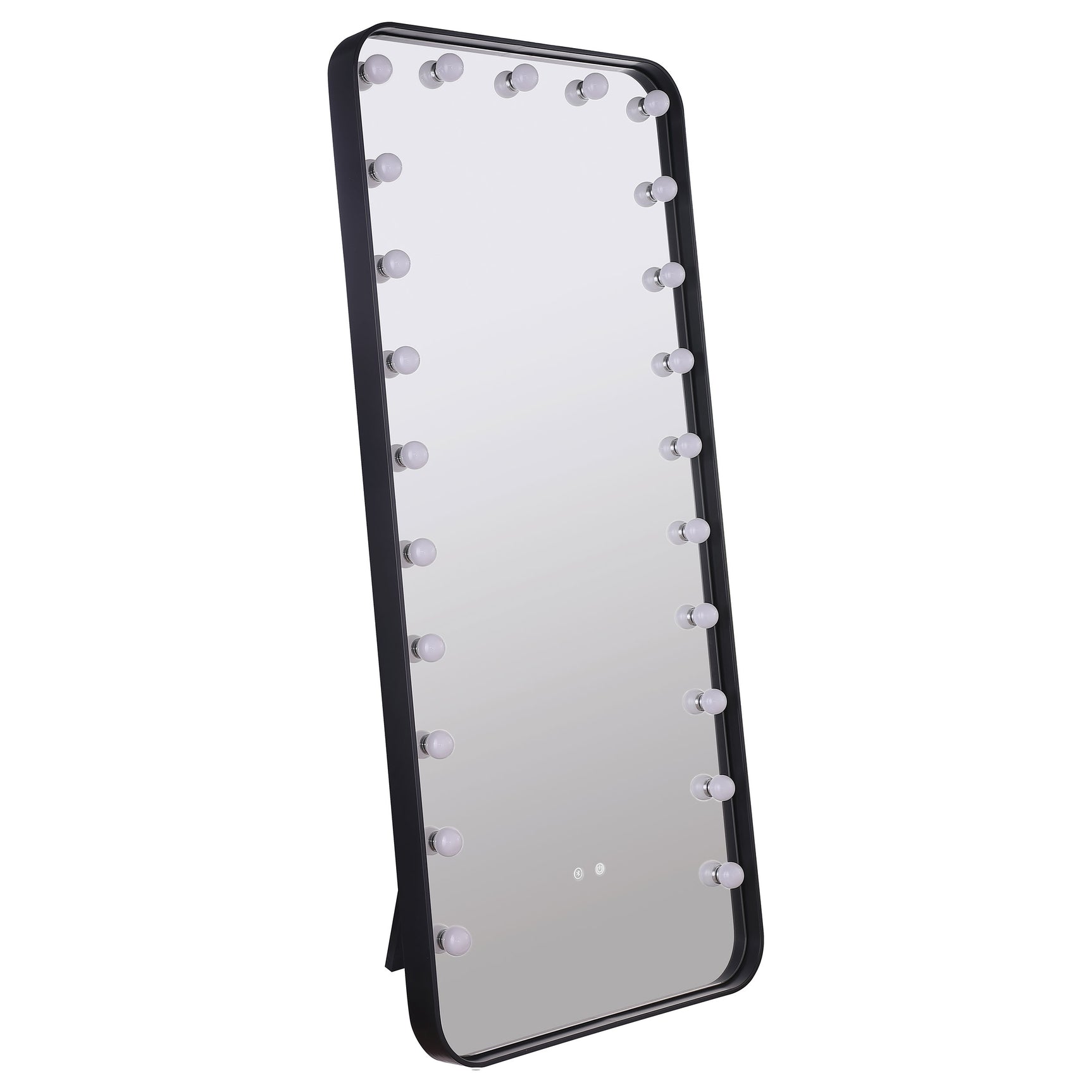 Tampa Furniture Outlet - Coaster - Canton 32 x 71 Inch LED Standing Mirror with Speakers Black - 961577