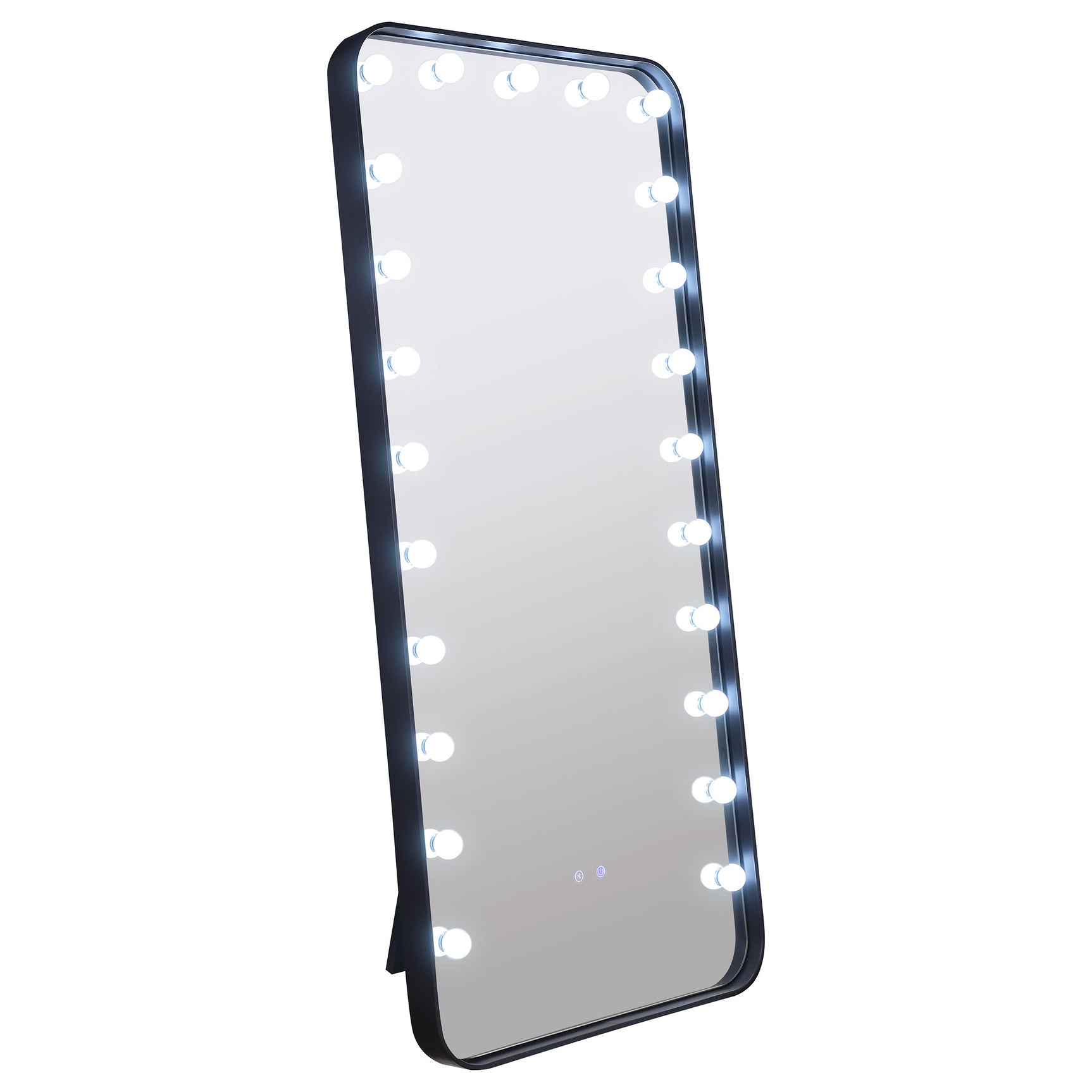 Canton 32 x 71 Inch LED Standing Mirror with Speakers Black - Tampa Furniture Outlet