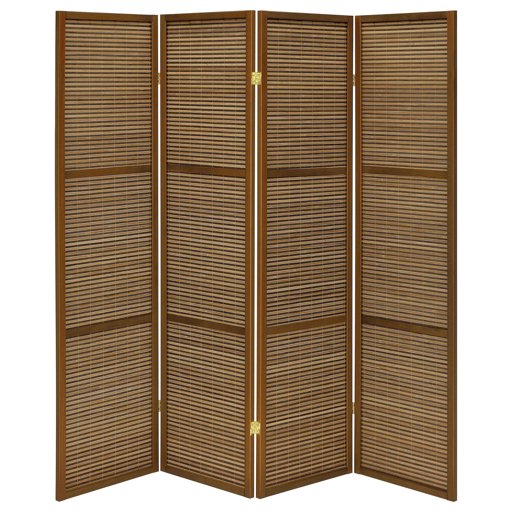 Browning 4-panel Bamboo Room Divider Folding Screen Walnut - Tampa Furniture Outlet
