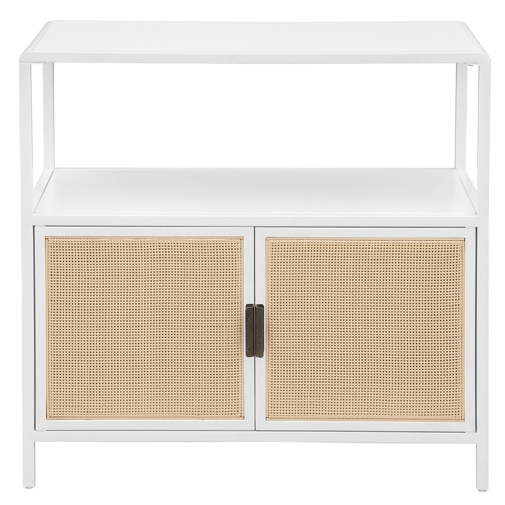 Amherst 2-door Radio Weave Cane Metal Accent Cabinet White - Tampa Furniture Outlet
