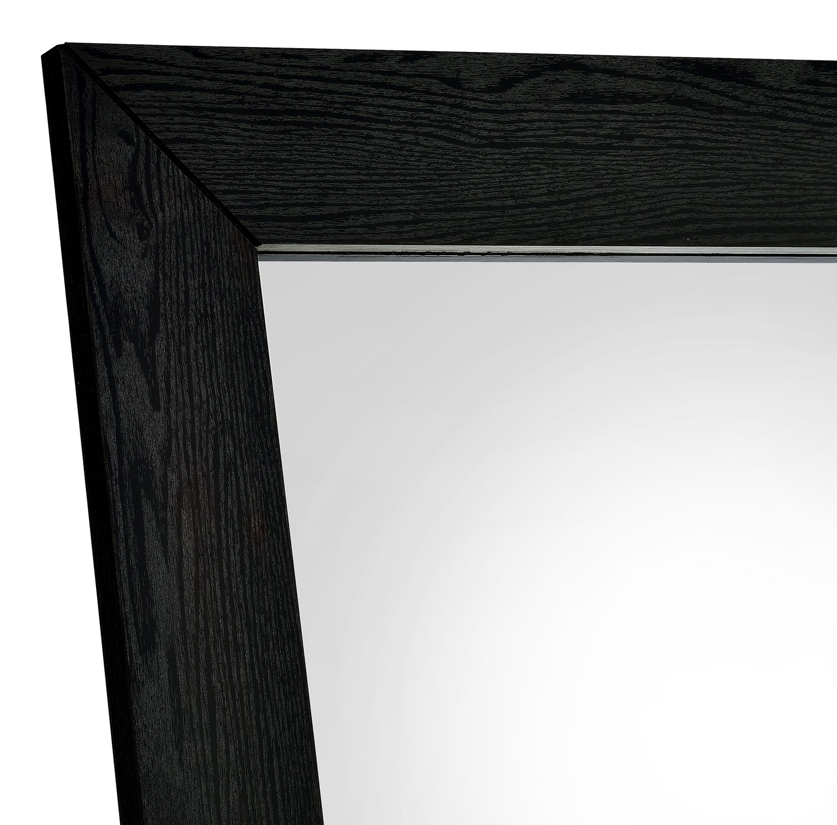 Cadence Tempered Glass Full Length Standing Mirror Black Oak - Tampa Furniture Outlet