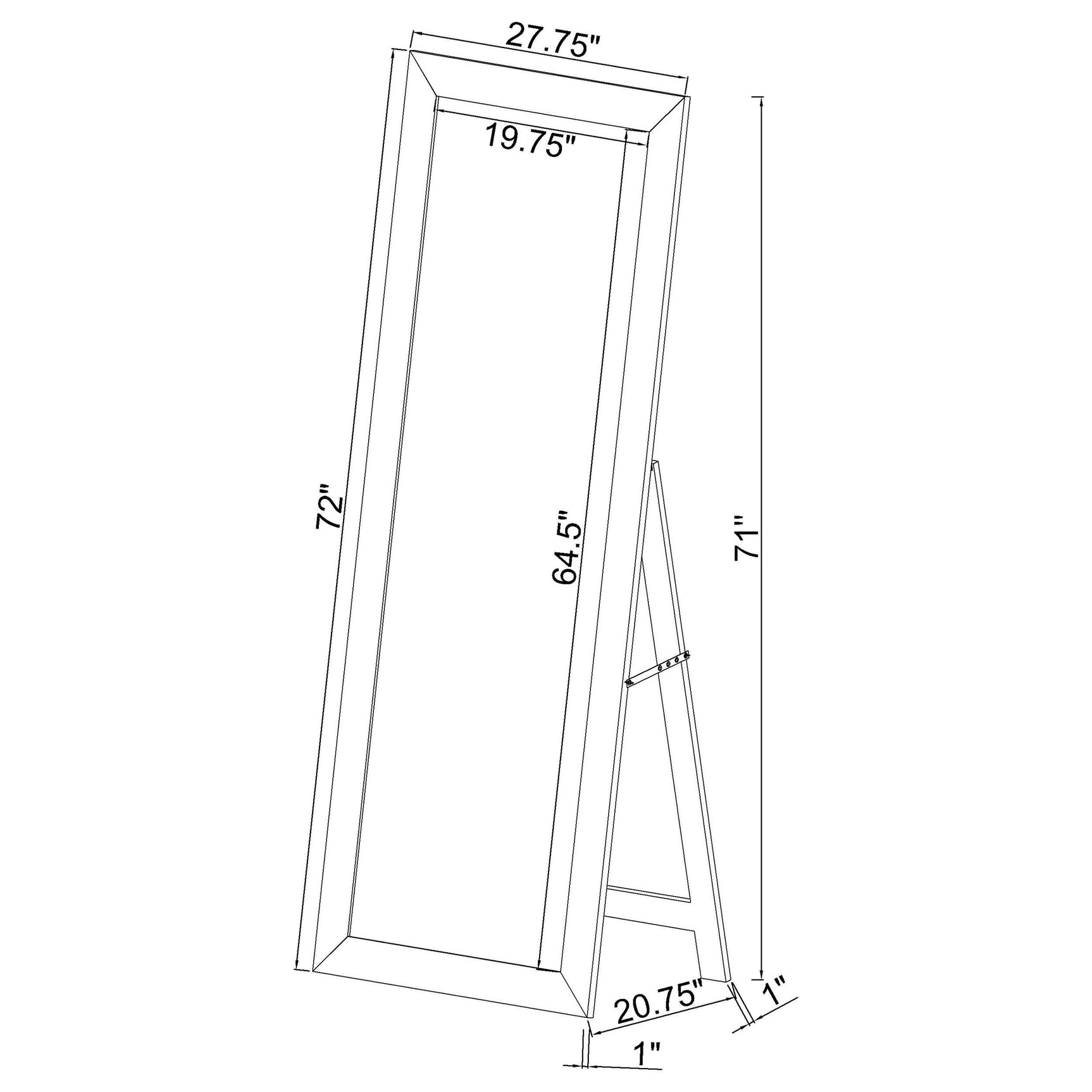 Cadence Tempered Glass Full Length Standing Mirror Mango - Tampa Furniture Outlet