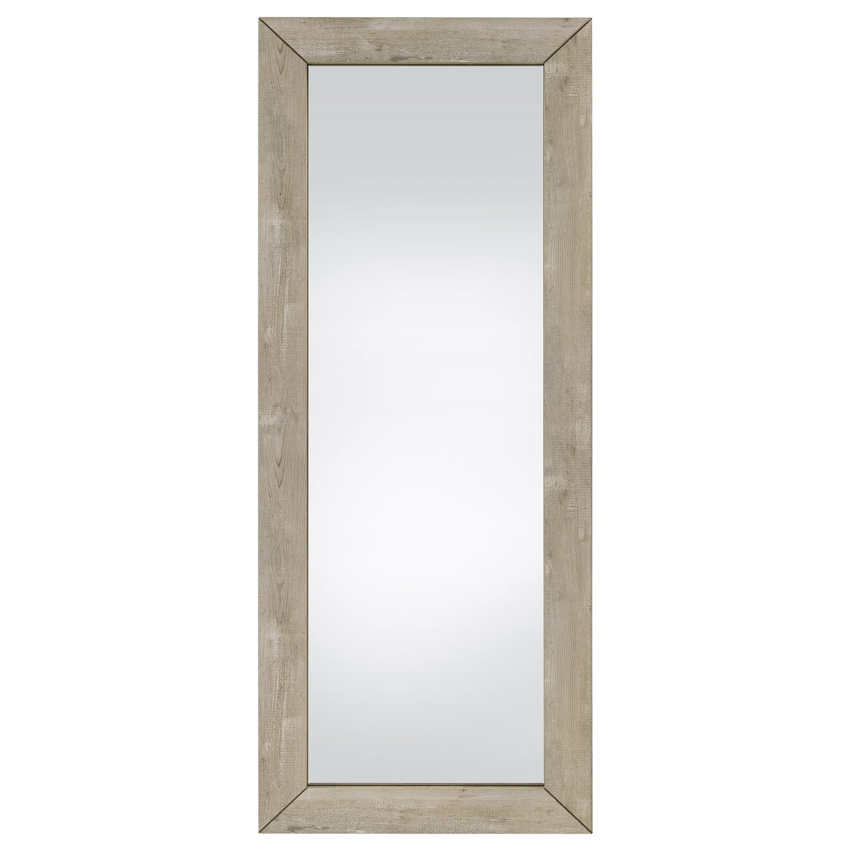 Cadence Tempered Glass Full Length Mirror Grey Washed Oak - Tampa Furniture Outlet