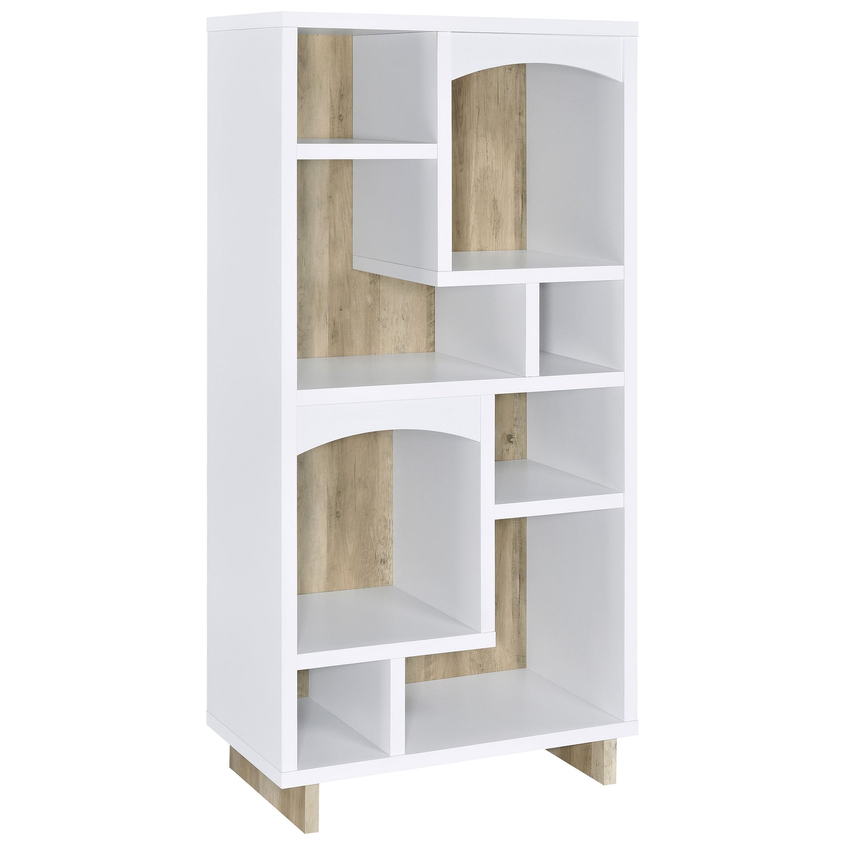 Tampa Furniture Outlet - Coaster - Dalton 65-inch 6-shelf Bookcase White and Distressed Pine - 980075
