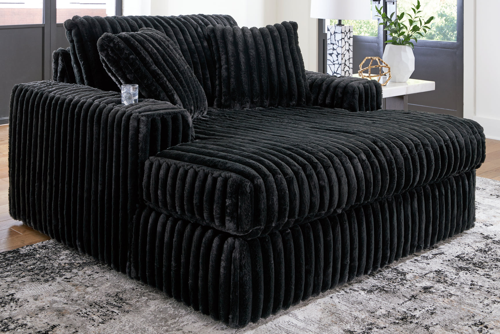 Tampa Furniture Outlet - Ashley Furniture - Midnight-Madness Living Room - Oversized Chaise / Onyx - 9810315