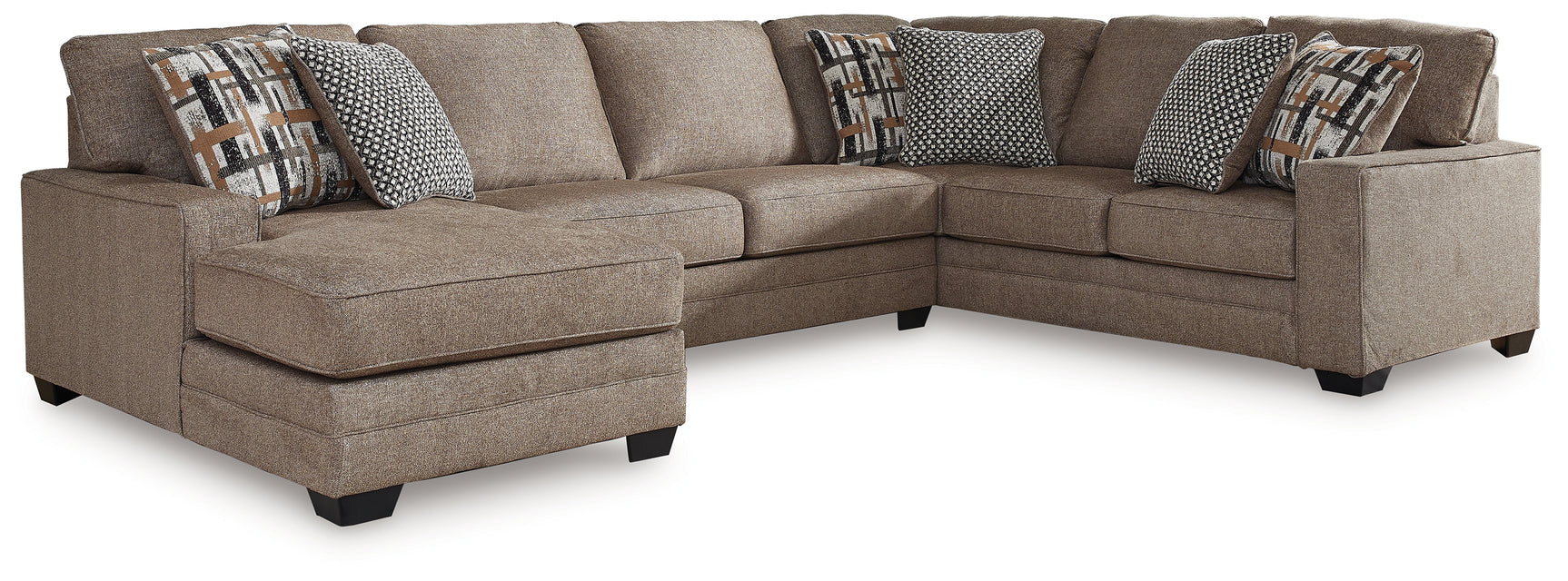 Tampa Furniture Outlet - Ashley Furniture - Cannonbrook Sectional - LAF 3-Piece Sectional with Chaise / Nutmeg - 98201S2
