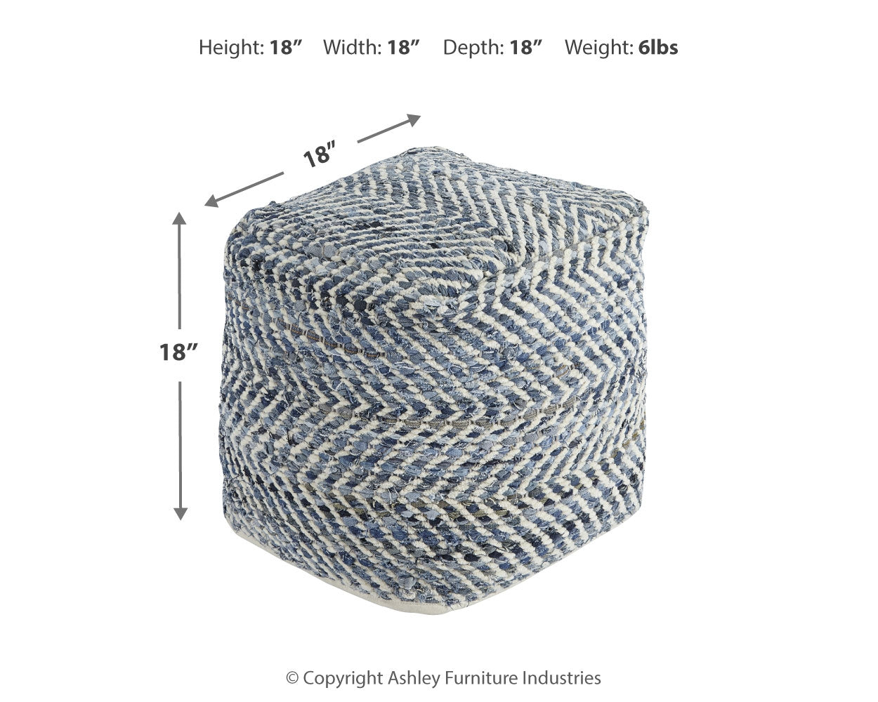 Chevron Pouf - Tampa Furniture Outlet