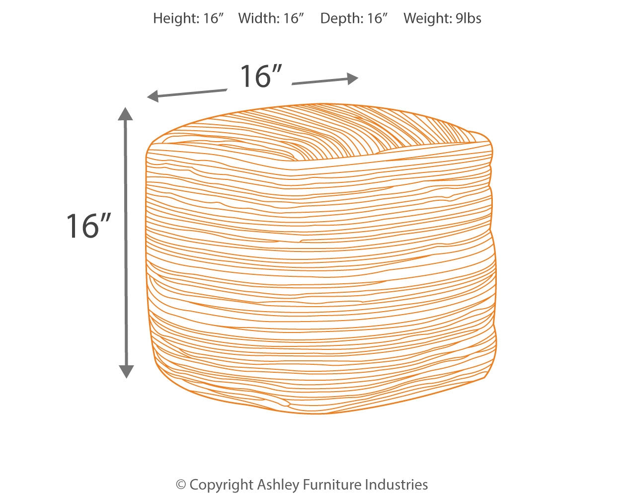 Absalom Pouf - Tampa Furniture Outlet