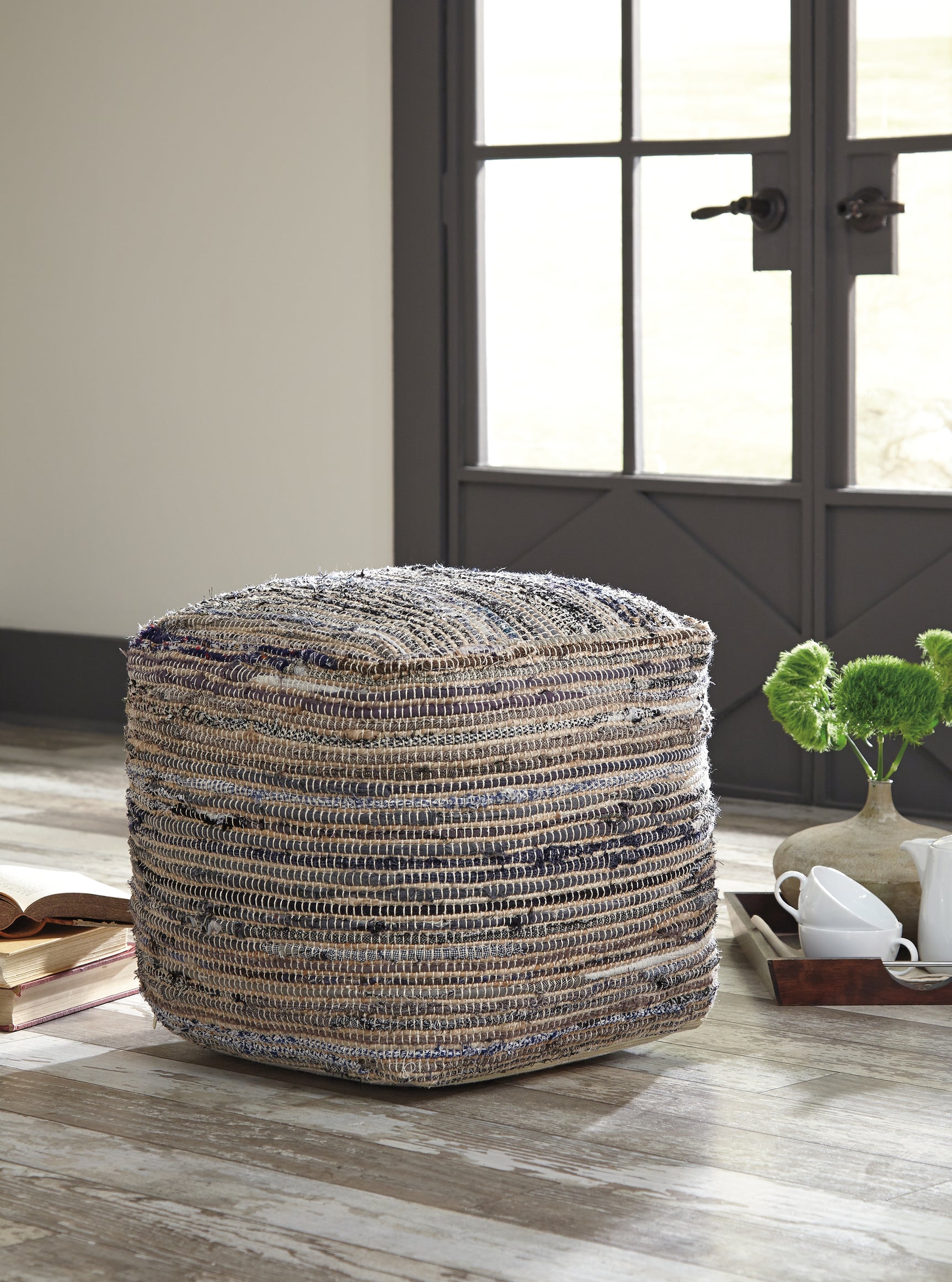 Tampa Furniture Outlet - Ashley Furniture - Absalom Pouf - Pouf / Denim - A1000550