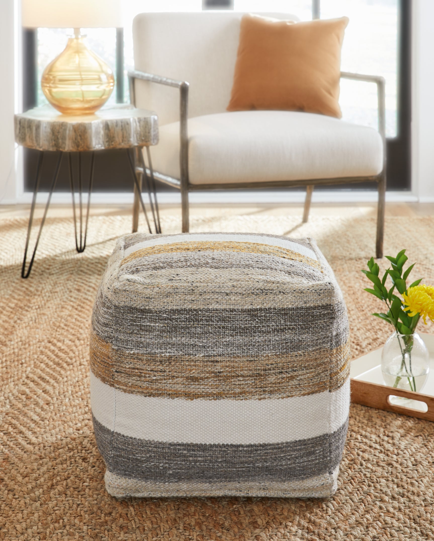 Tampa Furniture Outlet - Ashley Furniture - Josalind Pouf - Pouf / Multi - A1000935