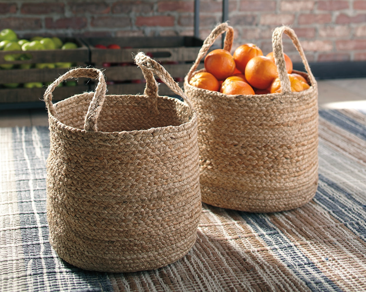 Tampa Furniture Outlet - Ashley Furniture - Brayton Basket - Basket Set (Set of 2) / Natural - A2000094