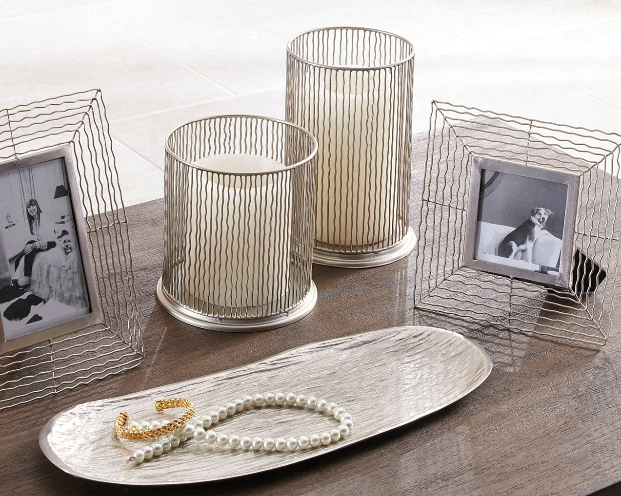 Tampa Furniture Outlet - Ashley Furniture - Dympna Accessory Set (Set of 5) - Accessory Set (5/CN) / Silver Finish - A2C00115