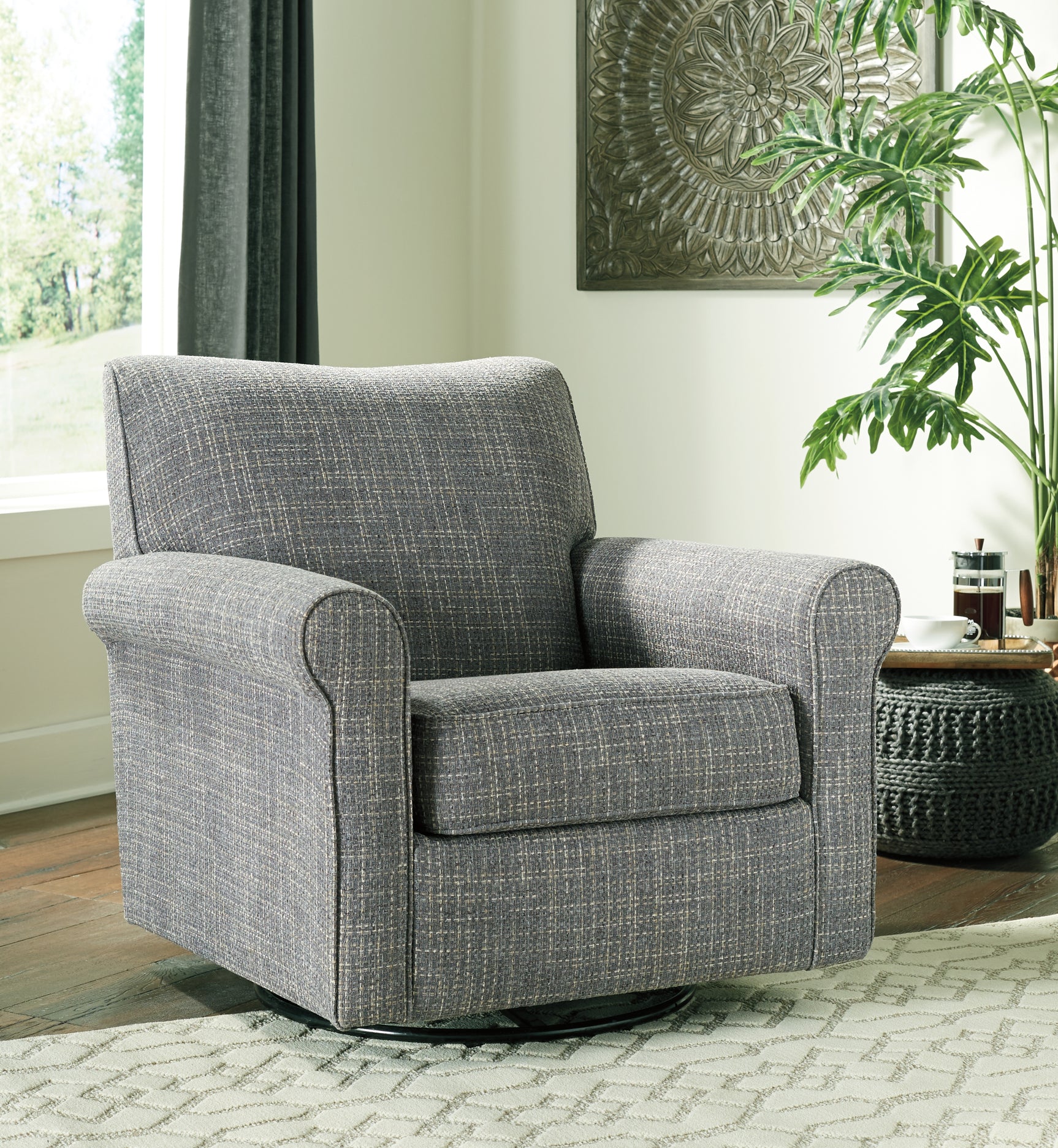 Tampa Furniture Outlet - Ashley Furniture - Renley Accent Chair - Swivel Glider Accent Chair / Ash - A3000002