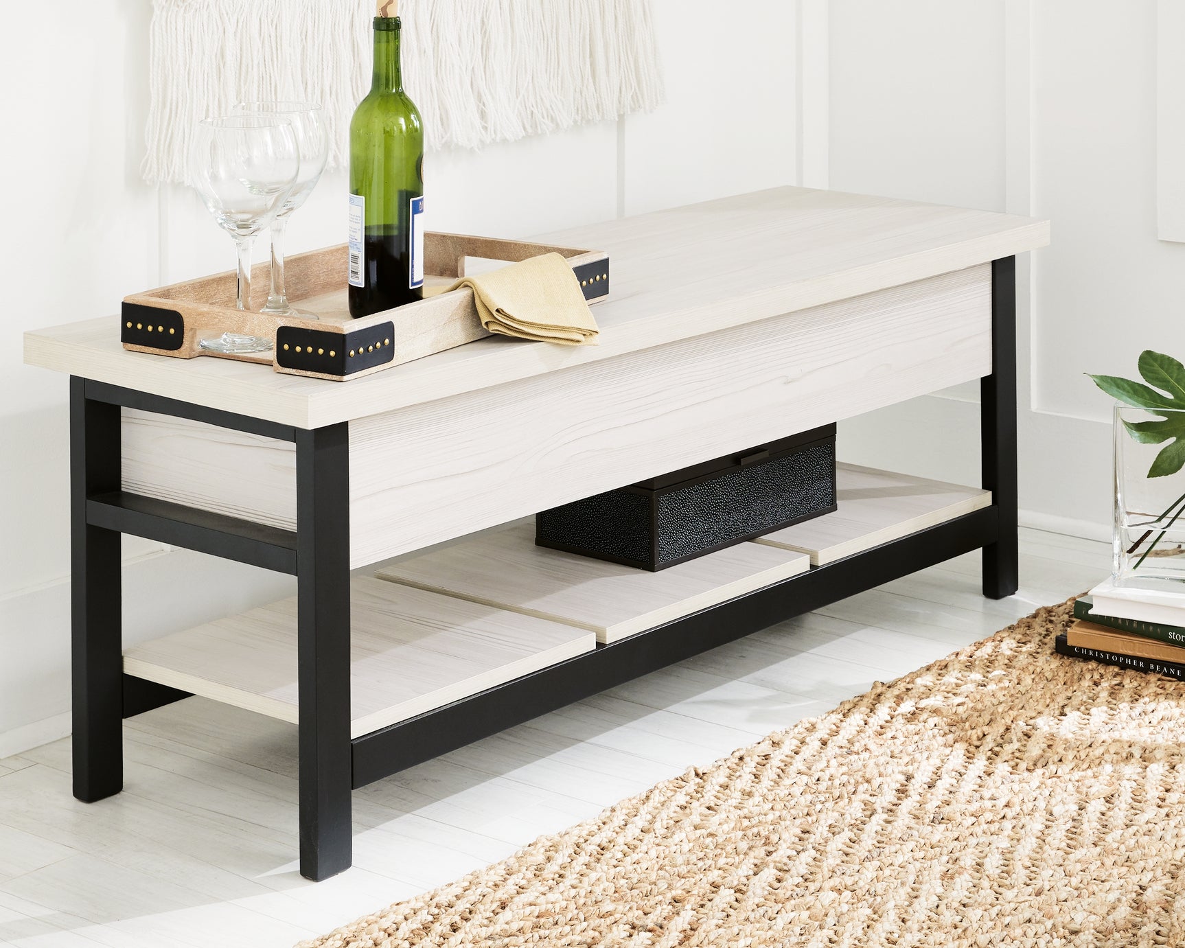 Tampa Furniture Outlet - Ashley Furniture - Rhyson Storage Bench - Storage Bench / White / 48"W x 16"D x 18"H - A3000312