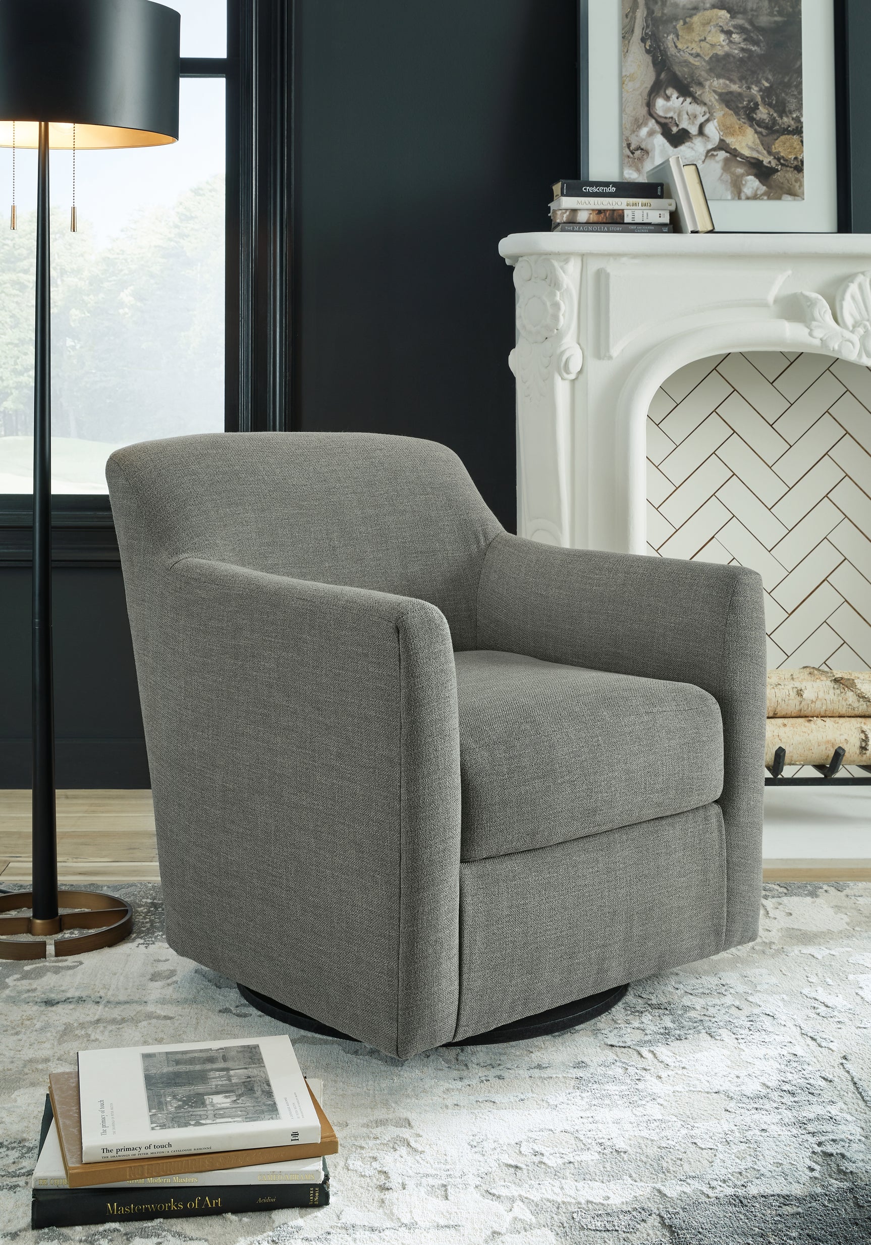 Tampa Furniture Outlet - Ashley Furniture - Bradney Swivel Accent Chair - Swivel Accent Chair / Fossil - A3000324