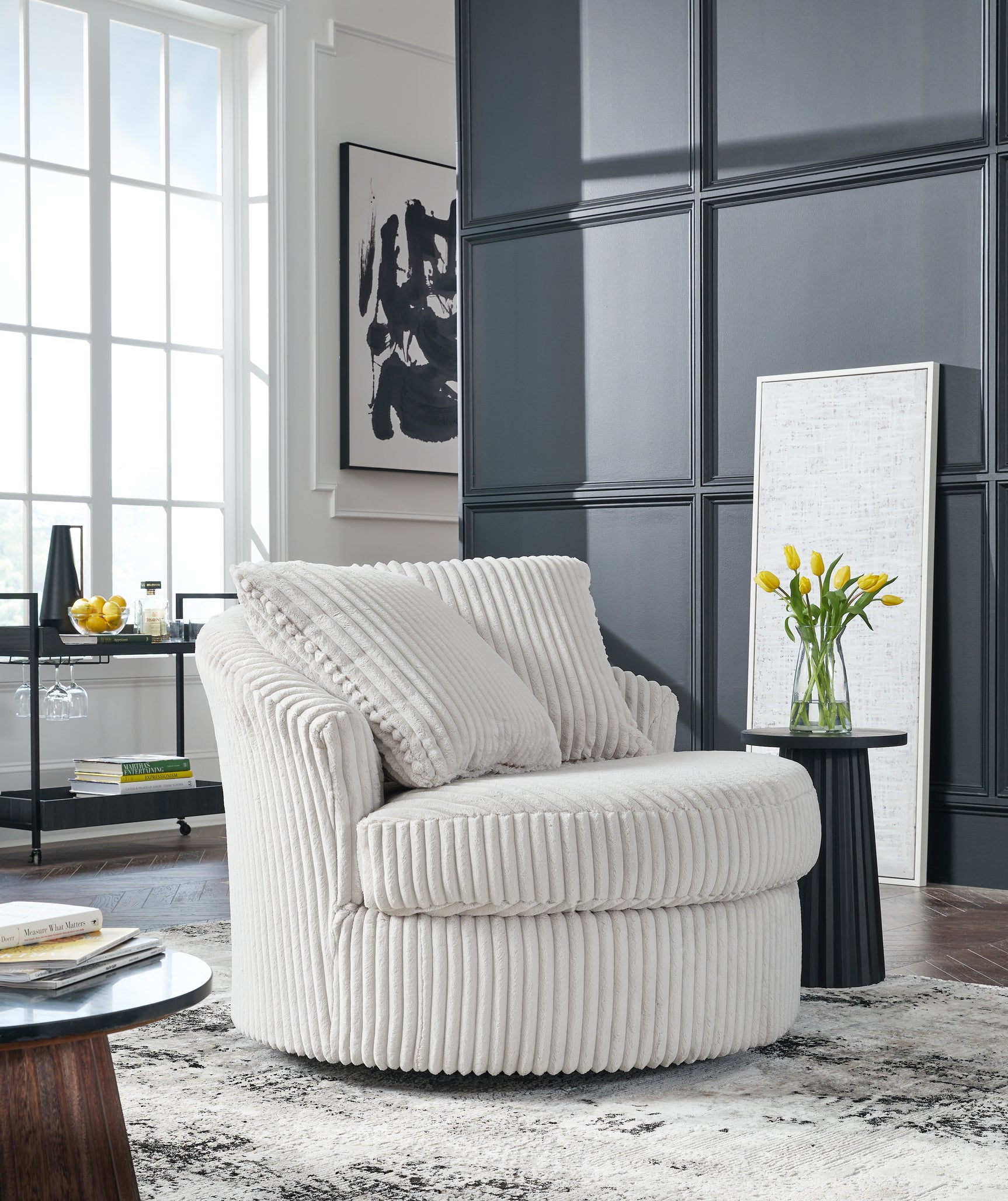 Tampa Furniture Outlet - Ashley Furniture - Gramwell Swivel Accent Chair - Swivel Accent Chair / Alloy - A3000724