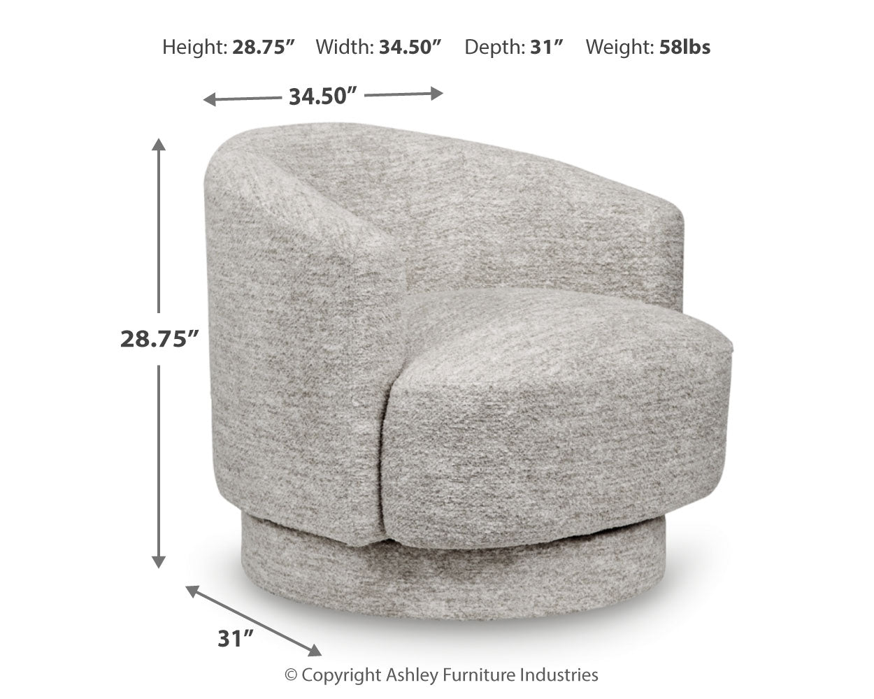 Wardsor Swivel Accent Chair - Tampa Furniture Outlet