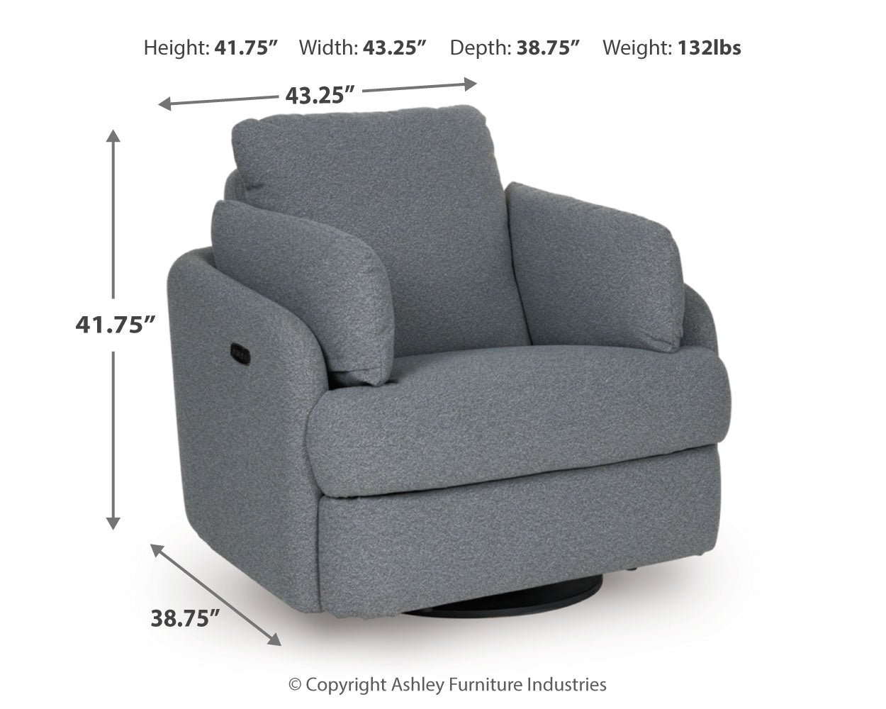 Alainmont Next-Gen Nuvella Swivel Power Recliner - Tampa Furniture Outlet