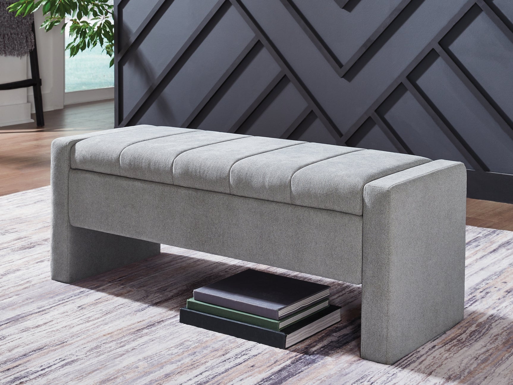 Tampa Furniture Outlet - Ashley Furniture - Akselman Storage Bench - Storage Bench / Gray / 50"W x 19"D x 19"H - A3000744