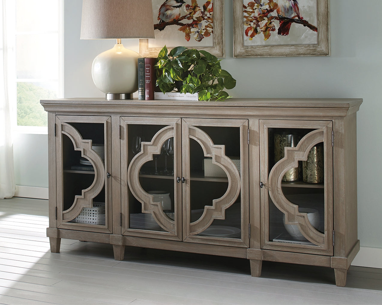 Tampa Furniture Outlet - Ashley Furniture - Fossil Ridge Accent Cabinet - Accent Cabinet / Gray - A4000037