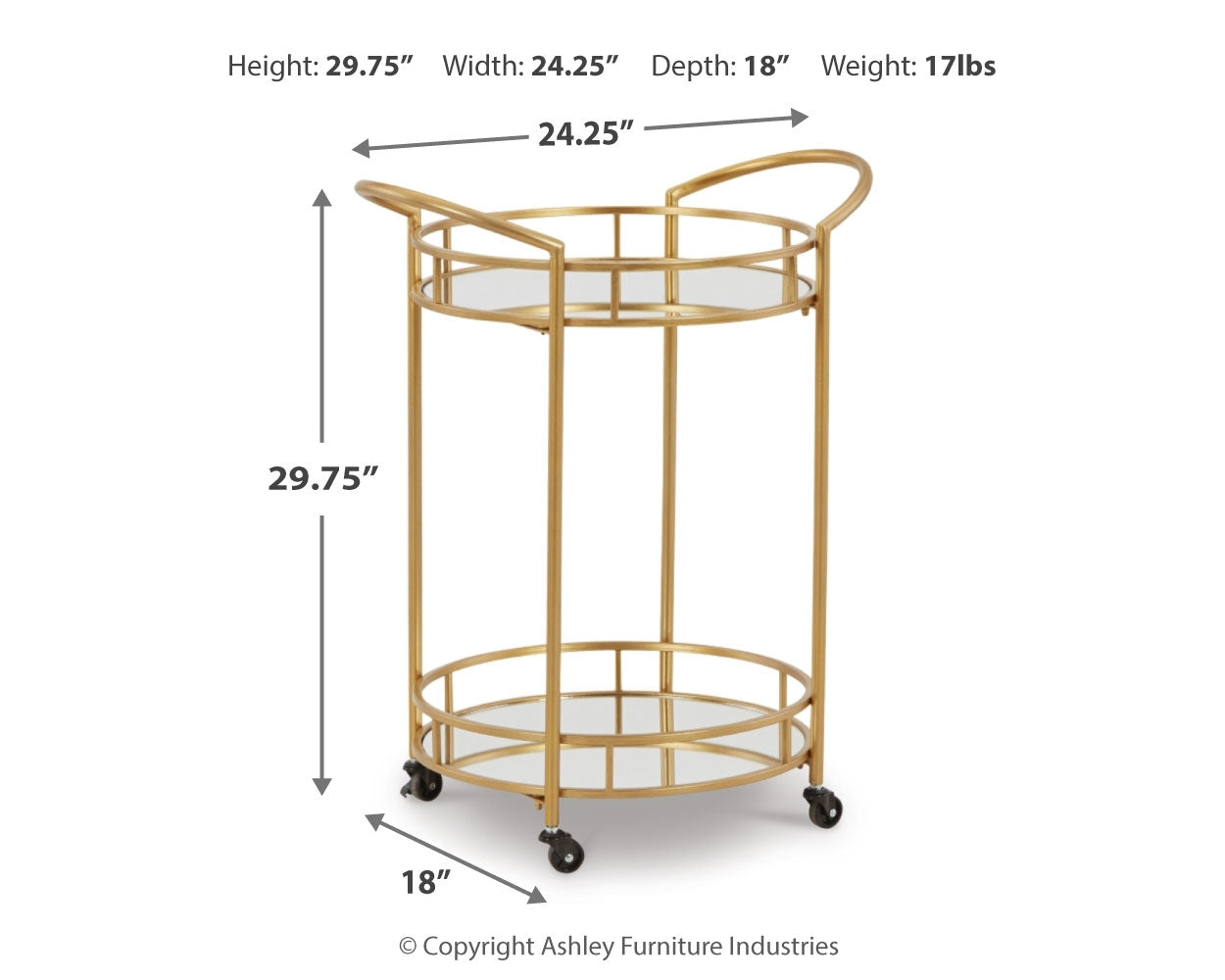 Wynora Bar Cart - Tampa Furniture Outlet