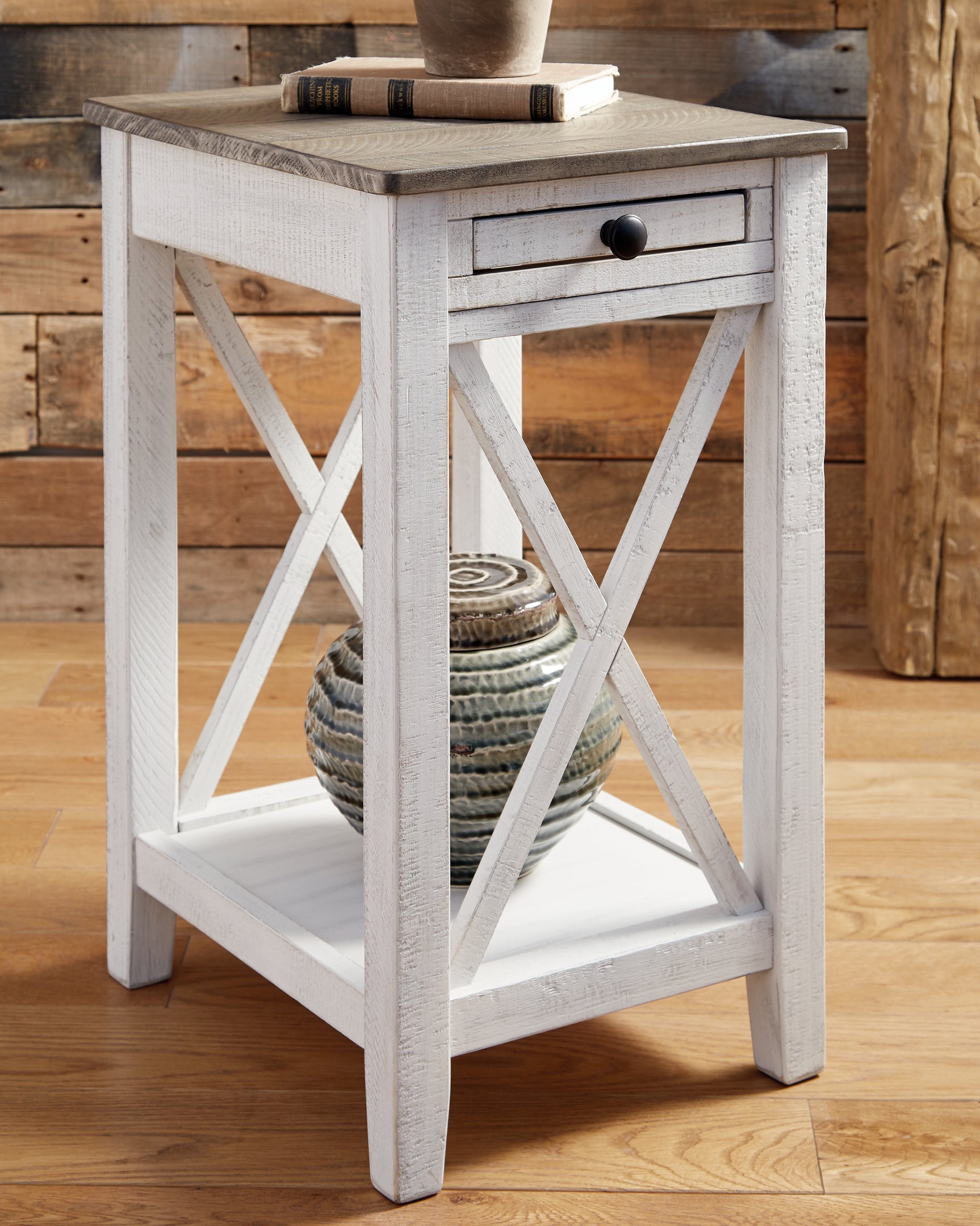 Tampa Furniture Outlet - Ashley Furniture - Adalane Accent Table - Accent Table / White/Gray - A4000374